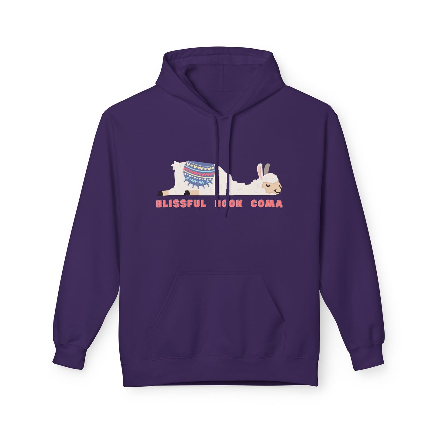 Teen/Adult Unisex Blissful Book Coma Hoodie – Cozy Llama Reading Design
