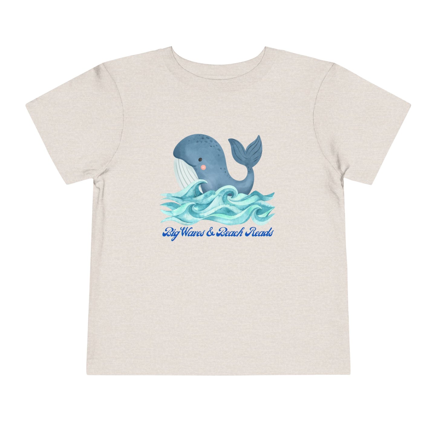 Toddler Big Waves & Beach Reads Whale Tee β Ocean-Loving Bookworm Shirt for Kids