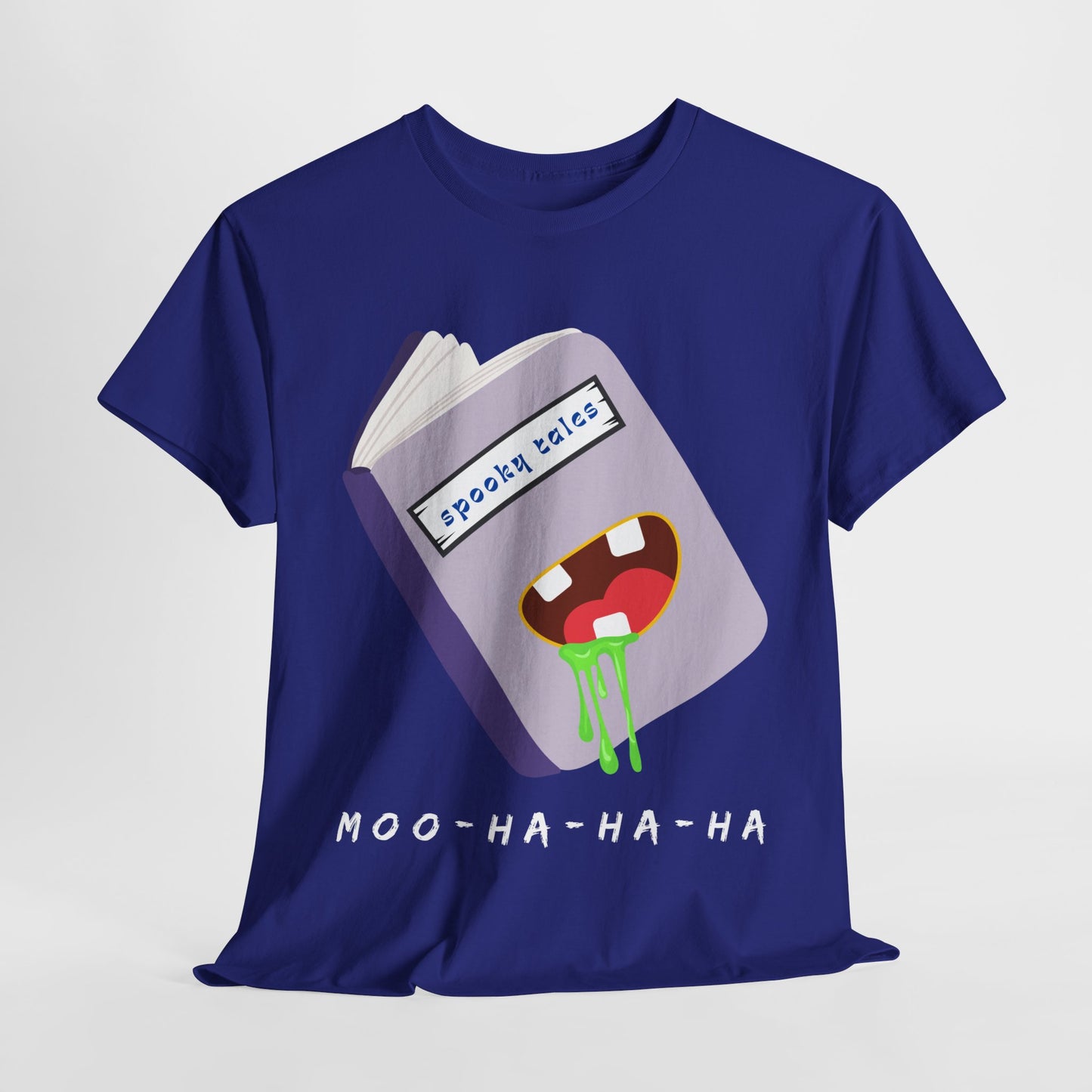 Teen/Adult Unisex Moo-Ha-Ha-Ha β Spooky Tales Monster Book Tee