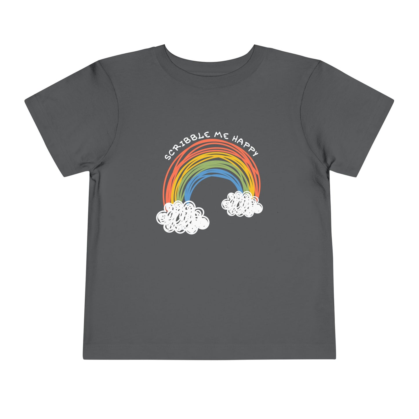 Toddler Scribble Me Happy Tee – Colorful Rainbow Shirt for Creative Kids