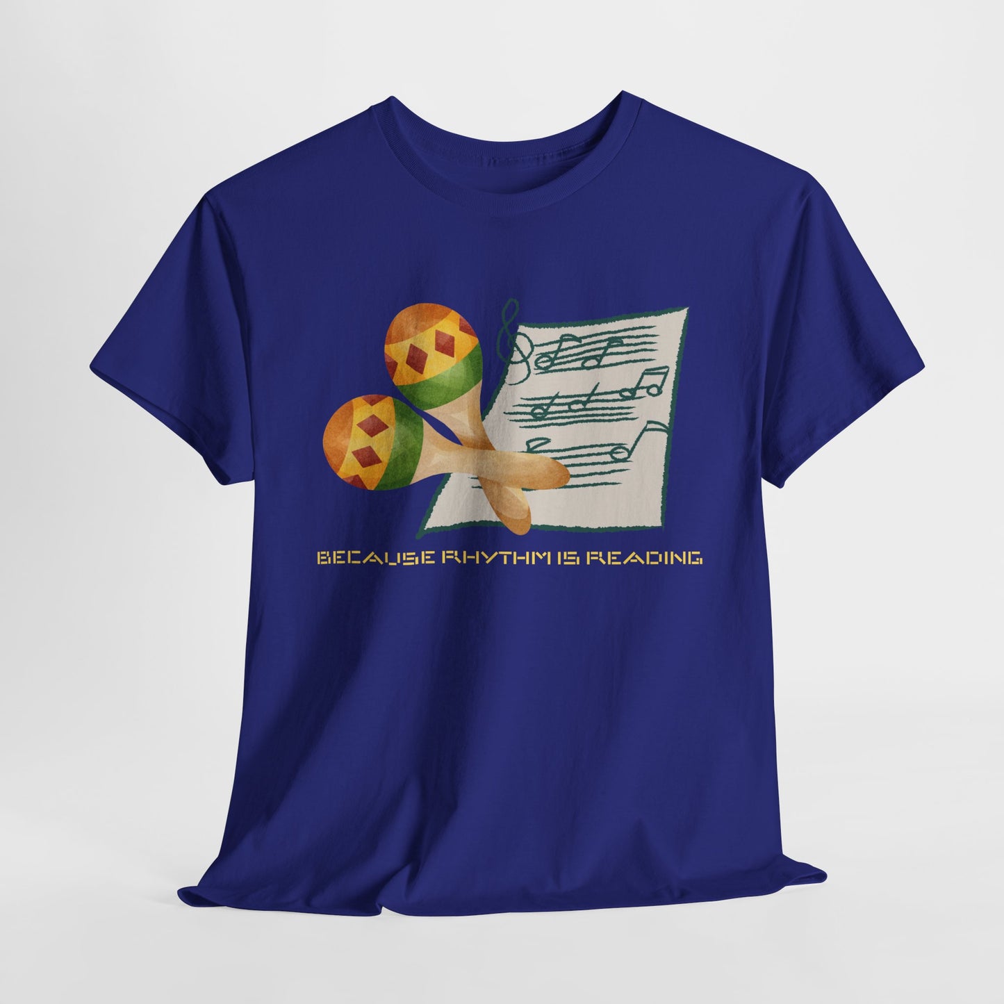 Teen/Adult Unisex Because Rhythm Is Reading Tee
