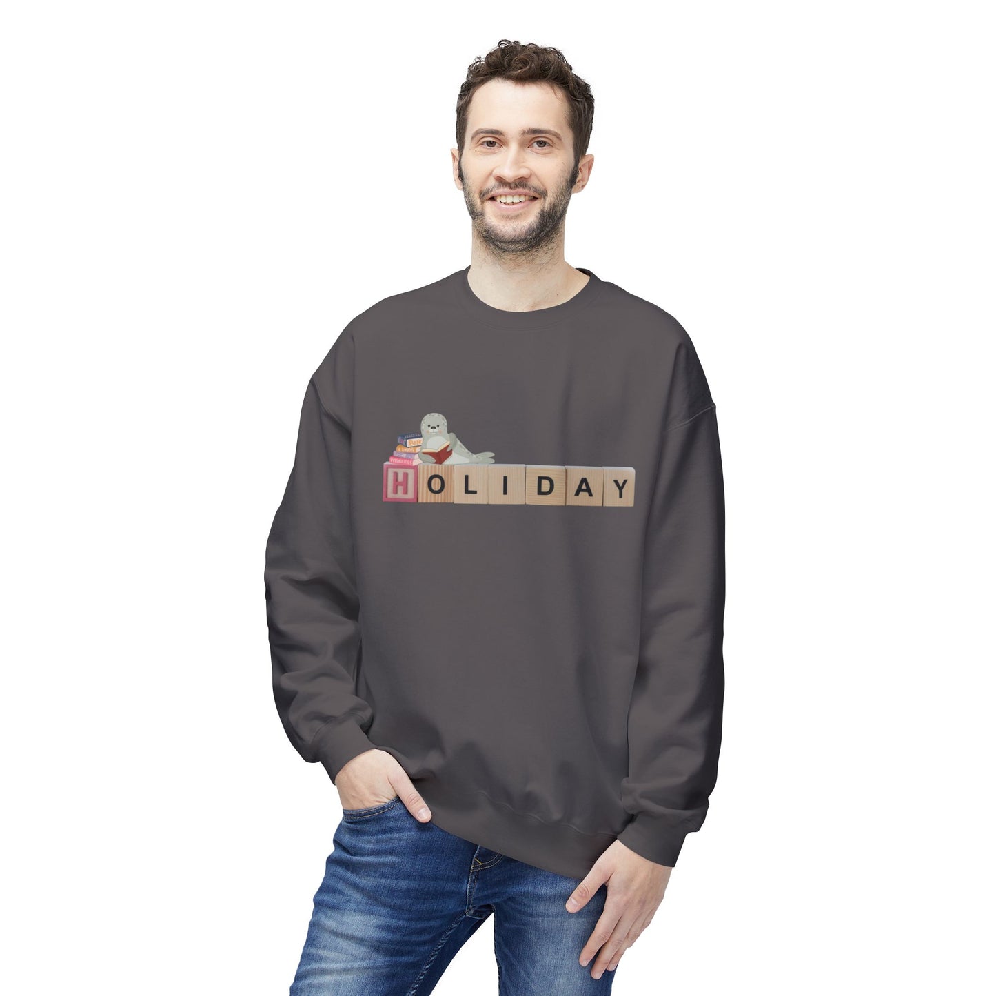 Teen/Adult Unisex Holiday Sweatshirt, Cozy Reading Break Design for Book Lovers