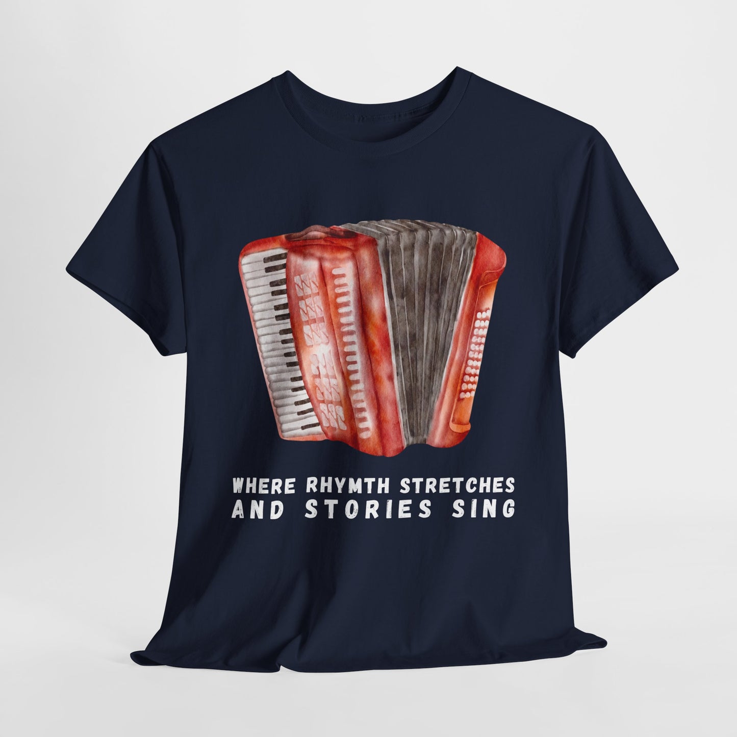 Teen/Adult Unisex Where Rhythm Stretches and Stories Sing Tee