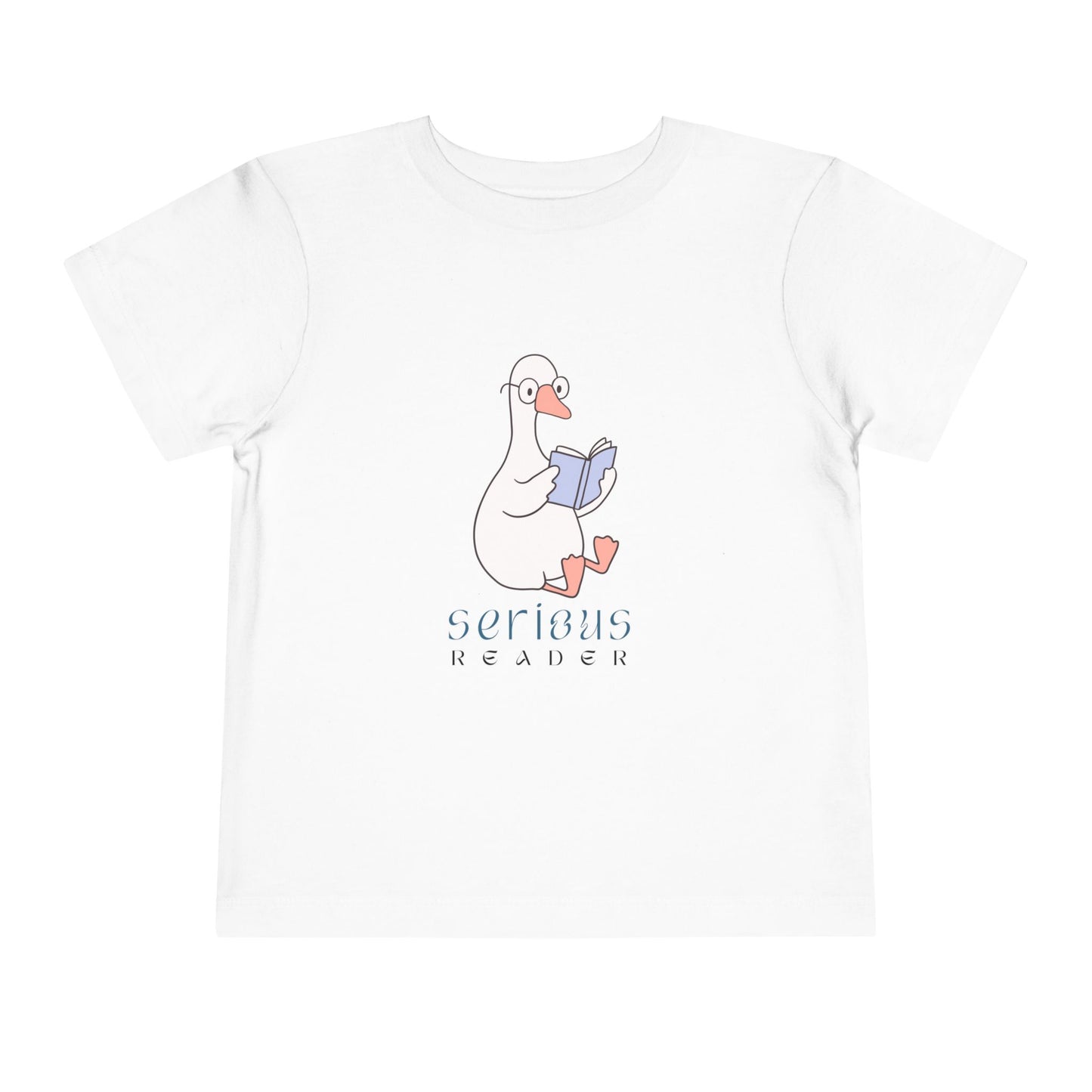 Toddler Serious Reader Tee – Funny Goose Design for Book-Loving Littles