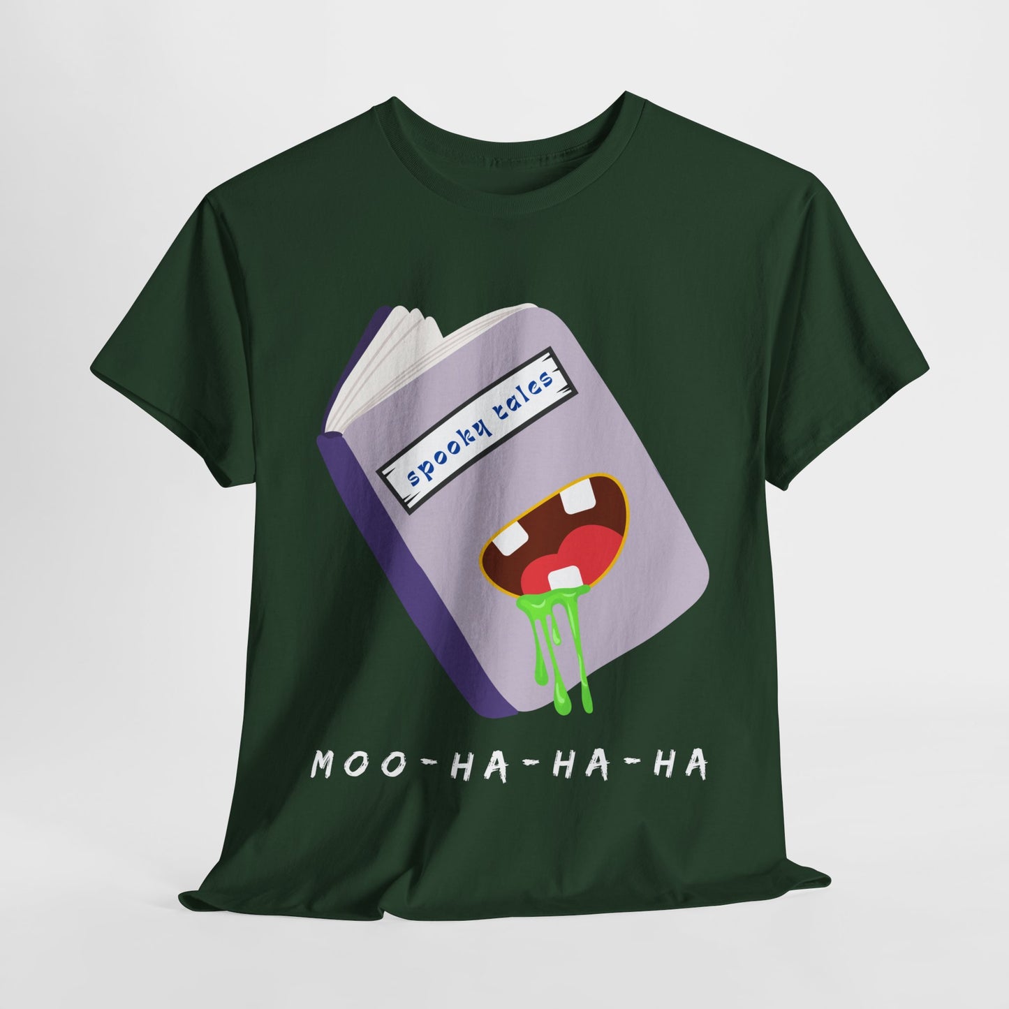 Teen/Adult Unisex Moo-Ha-Ha-Ha β Spooky Tales Monster Book Tee