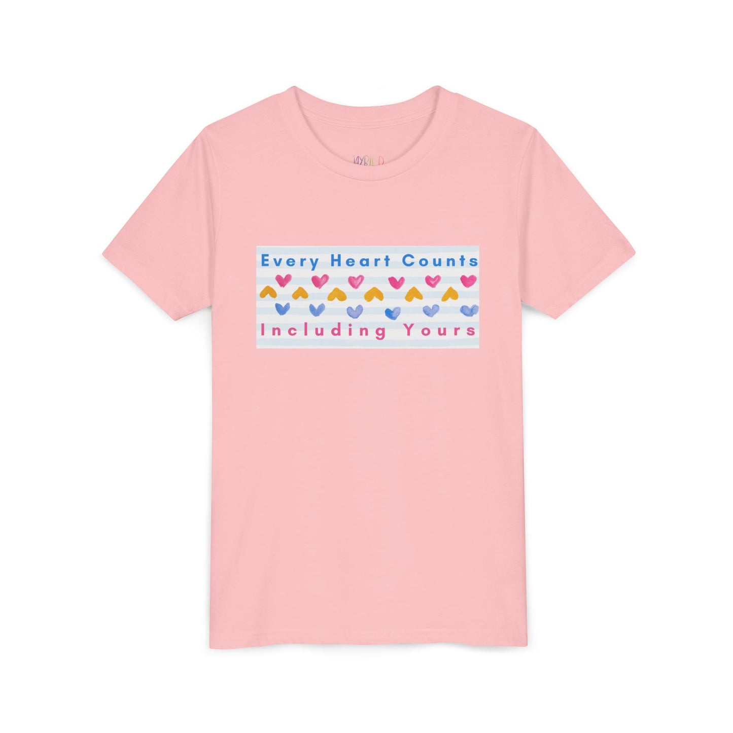 Youth Every Heart Counts Tee – Confidence & Compassion, Worn Proudly