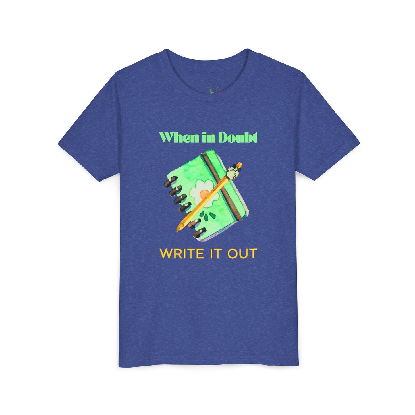 Youth Write It Out Tee – Creative Coping Shirt for Thoughtful Kids, Journal Lovers & Budding Authors