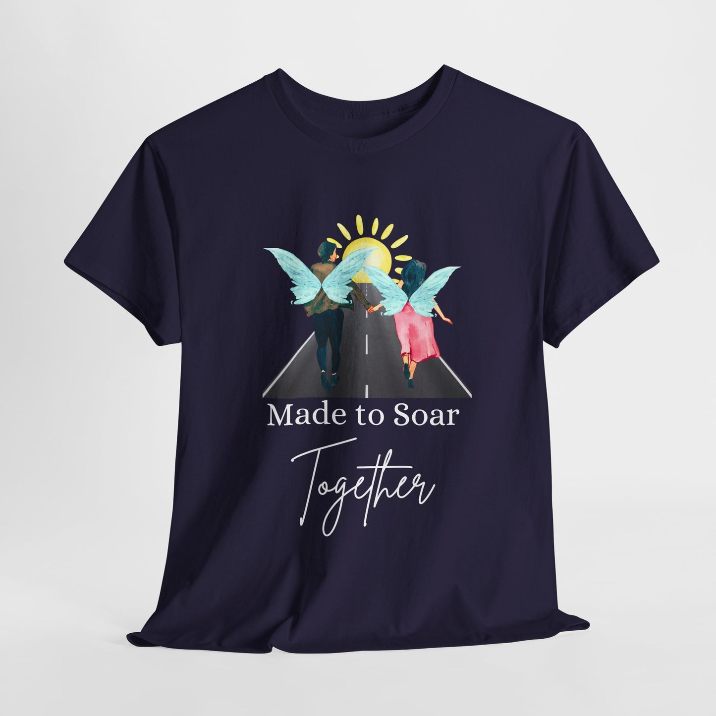 Teen/Adult Unisex Made to Soar Together Tee – Romantic Gift for Couples, Fairytale Wedding & Honeymoon Shirt