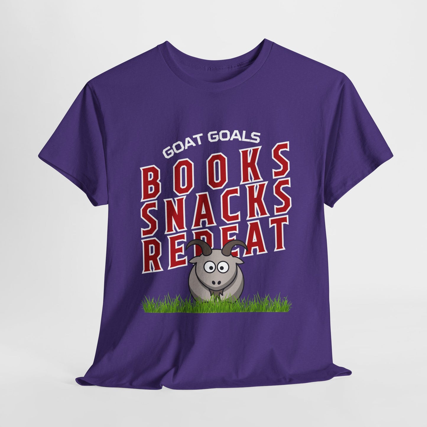 Teen/Adult Unisex – Goat Goals Books Snacks Repeat Tee