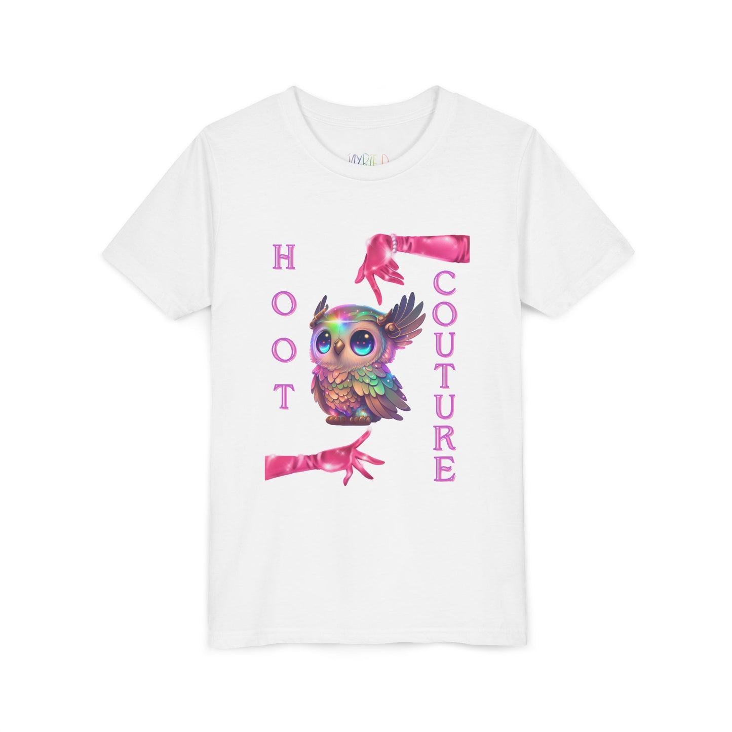 Youth Hoot Couture T-Shirt – Rainbow Owl Fashion Tee for Bold & Creative Kids