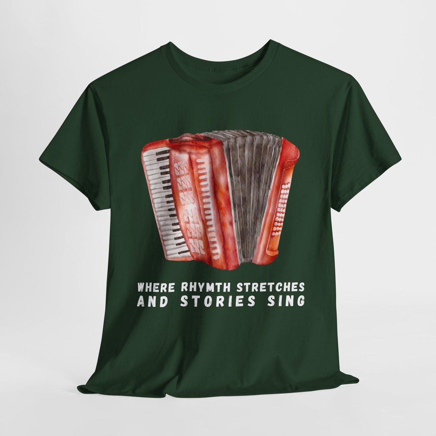 Teen/Adult Unisex Where Rhythm Stretches and Stories Sing Tee