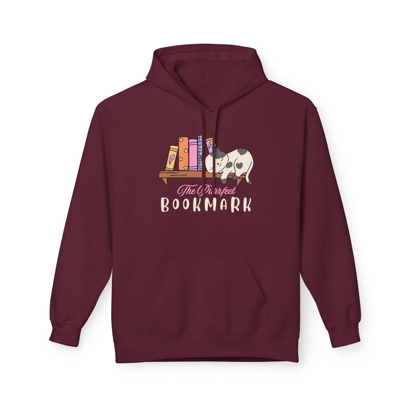Teen/Adult Unisex The Purrfect Bookmark Hoodie β Cozy Cat and Bookshelf Design