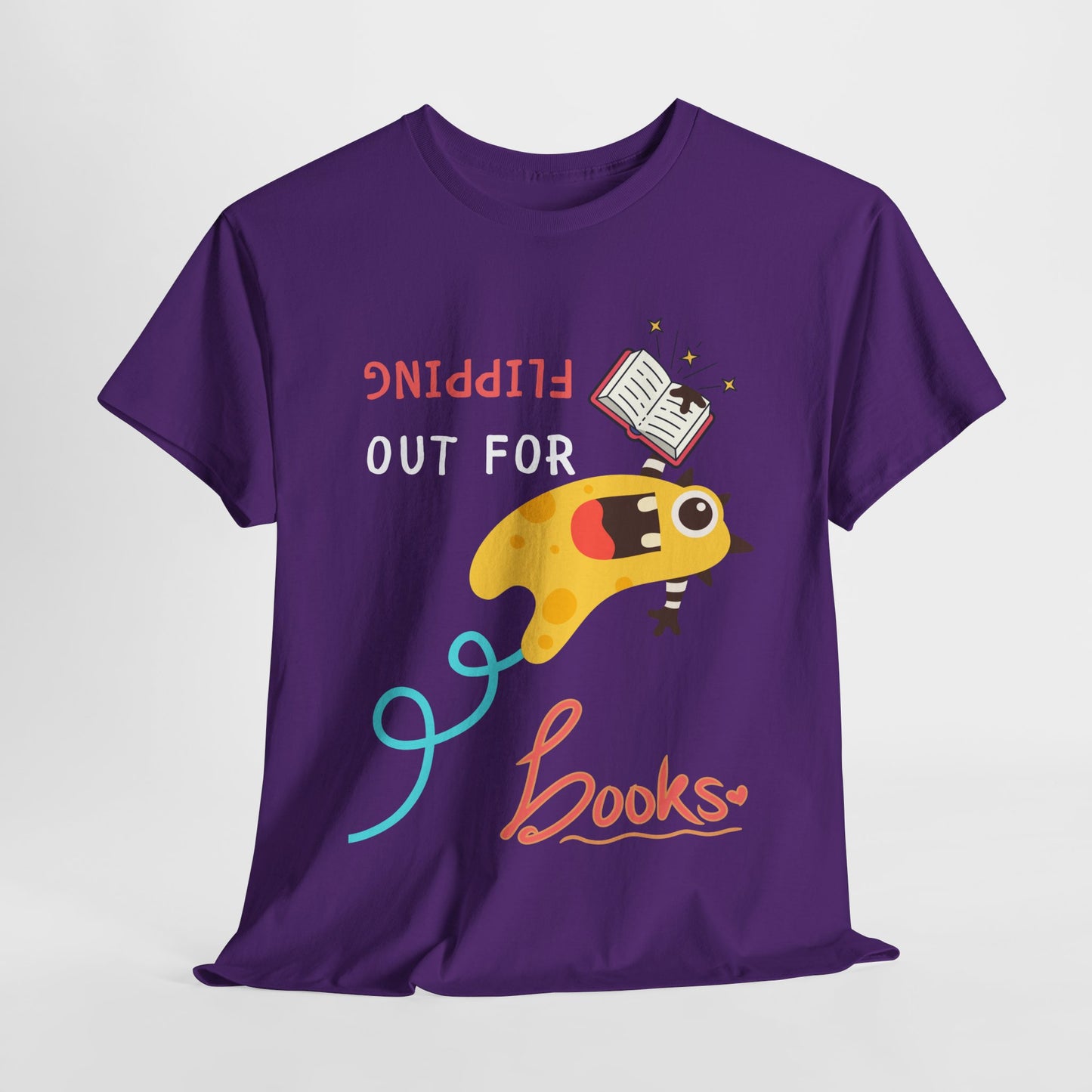 Teen/Adult Unisex Flipping Out for Books – Funny Upside-Down Reader Tee