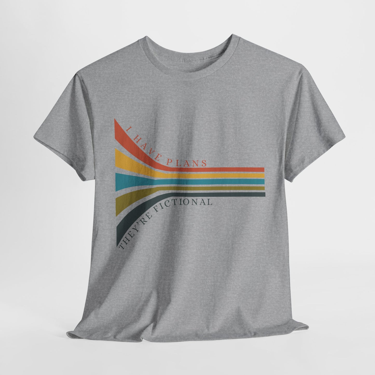 Teen/Adult Unisex I Have Plans – They’re Fictional Tee – Introvert Humor for Book-Loving Souls