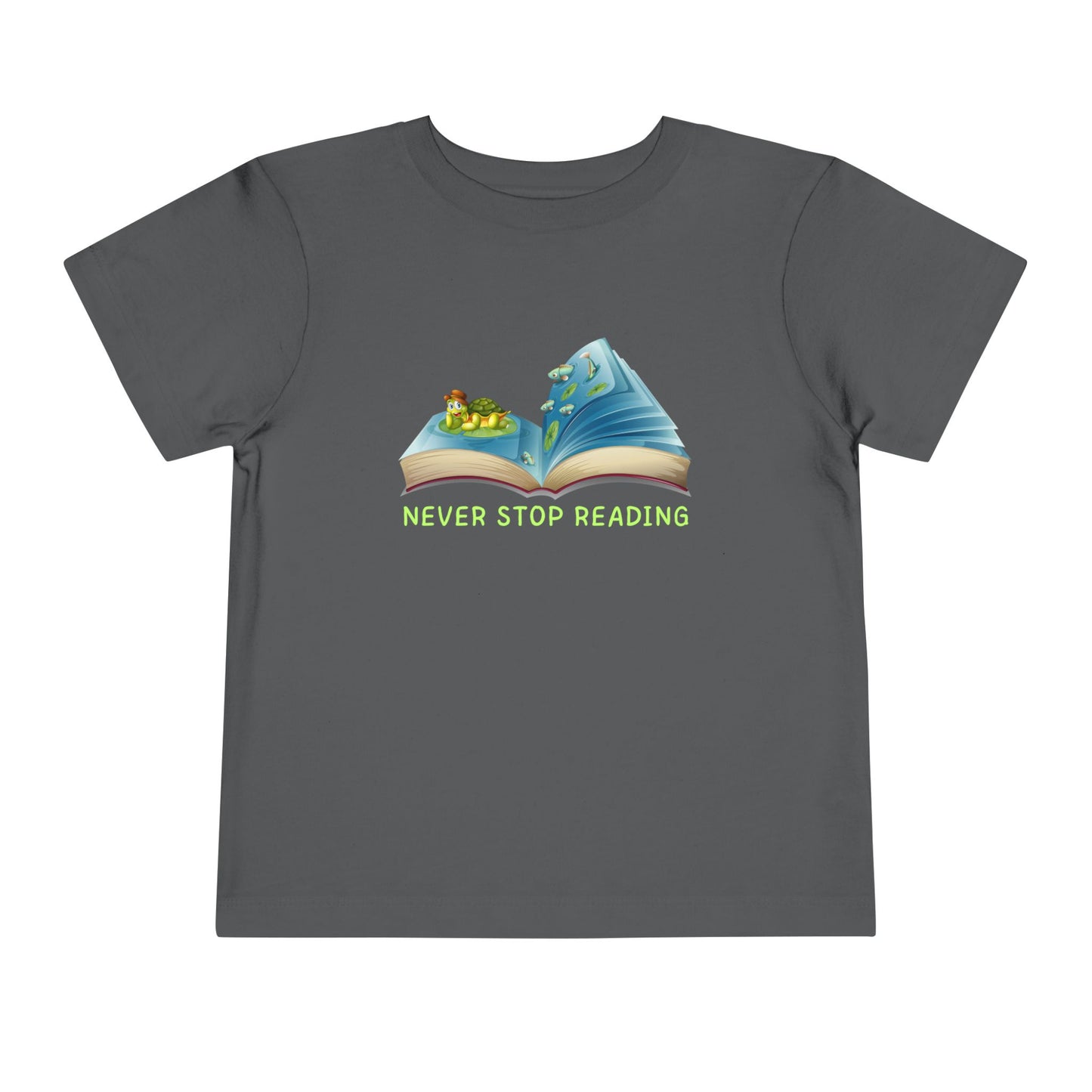 Toddler Never Stop Reading Tee β Bookworm-Inspired Shirt for Little Readers