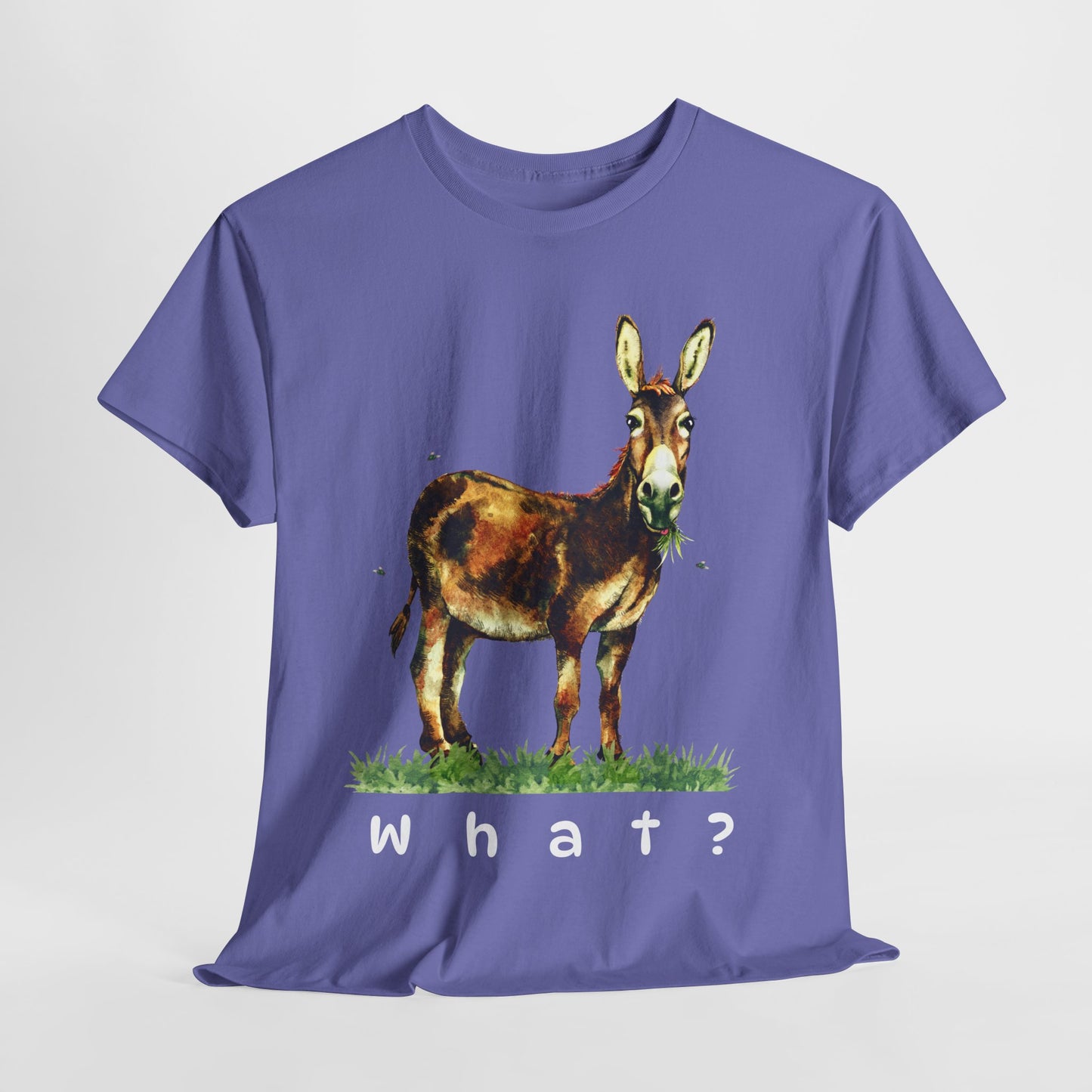 Teen/Adult Unisex What? Tee – Funny Animal Shirt for Sarcastic Souls & Grass-Focused Thinkers