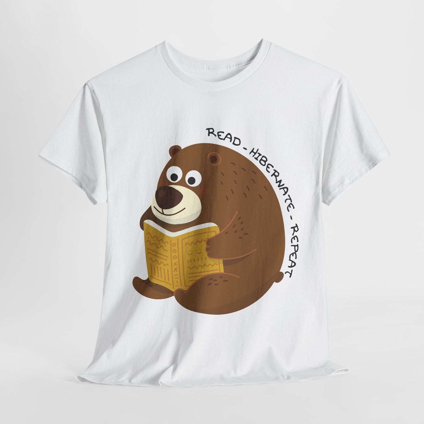 Teen/Adult Unisex Read Hibernate Repeat Tee β Cozy Book Shirt for Introverts & Bookworms