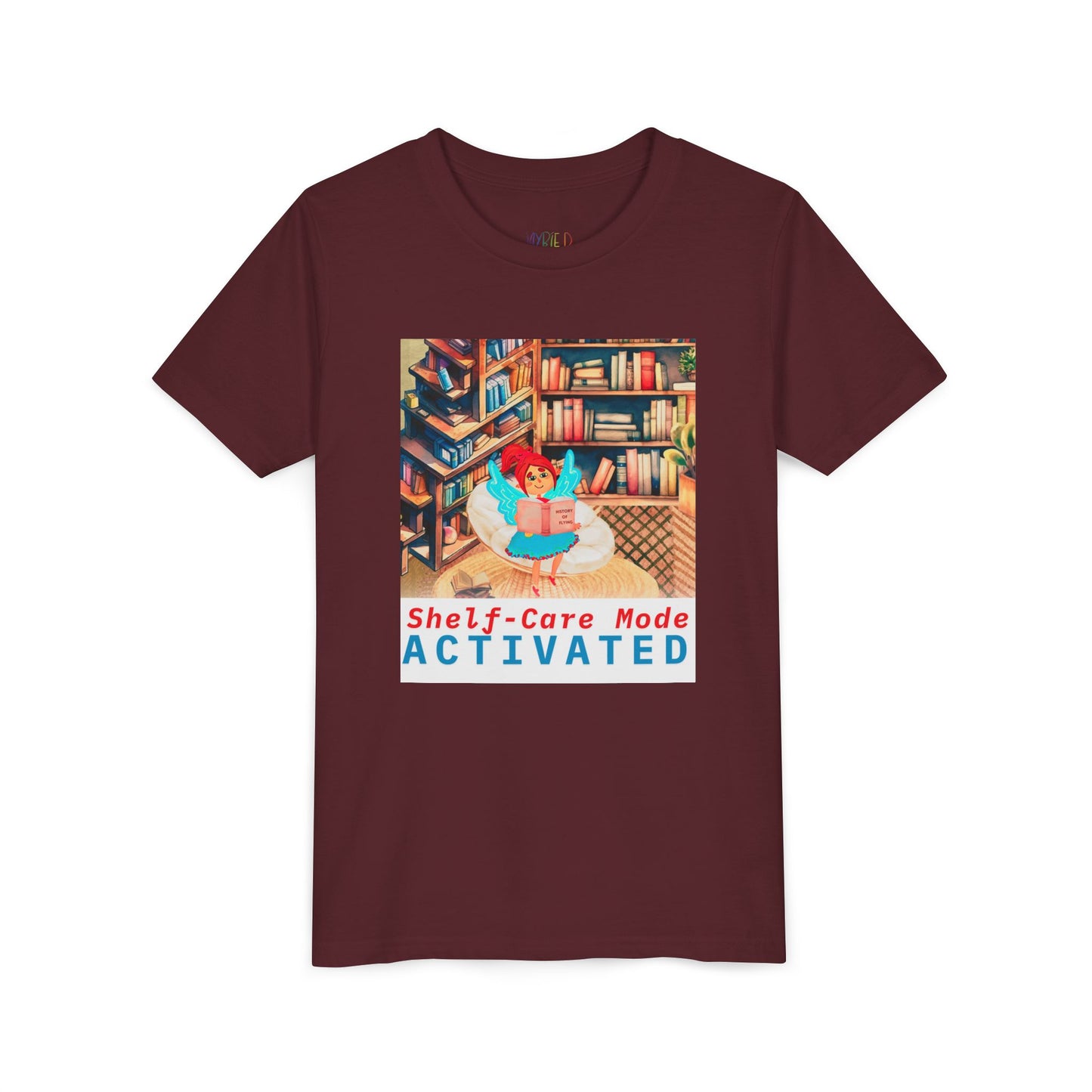 Youth Shelf-Care Mode Activated Youth Tee – Recharge with a Good Book