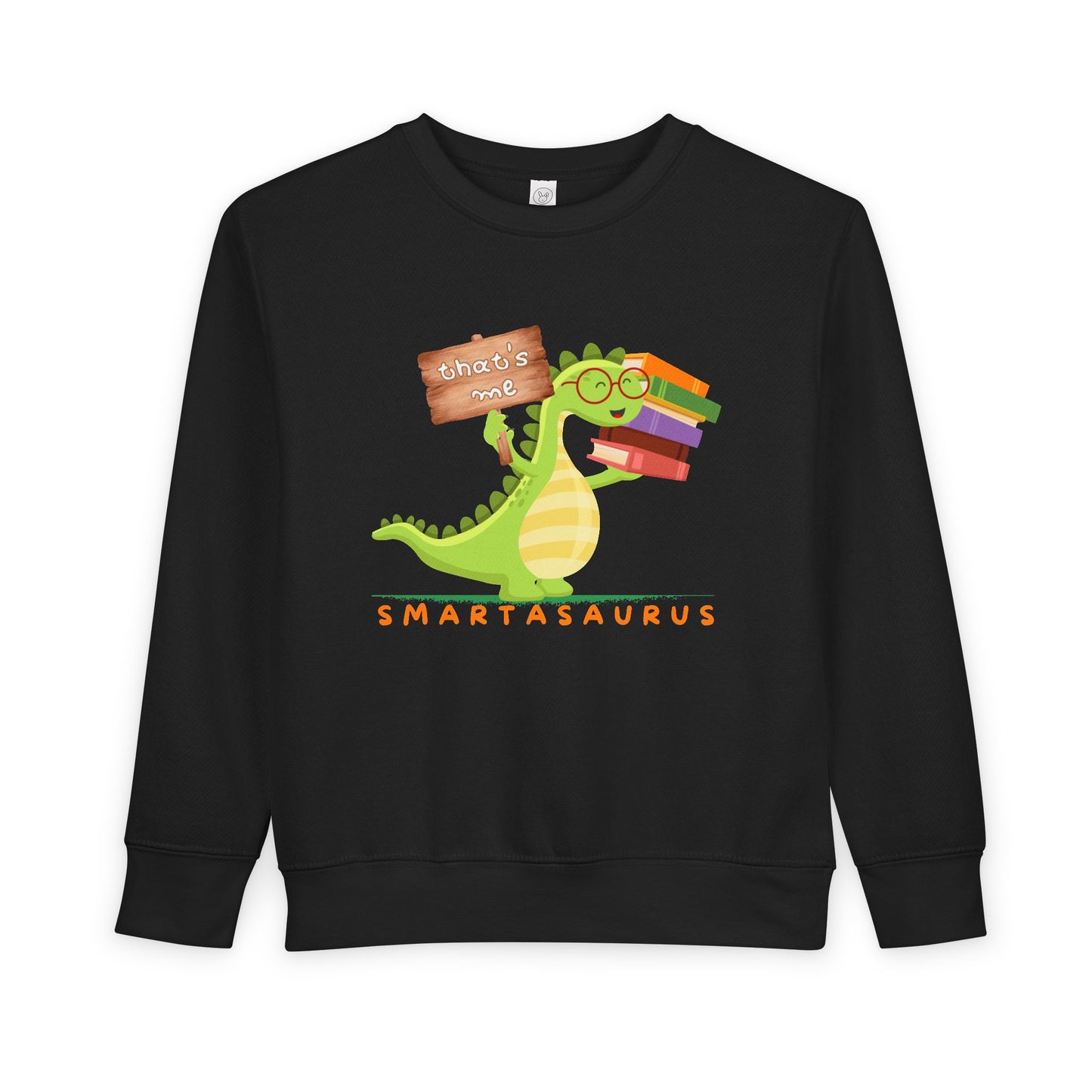 Toddler Smartasaurus Sweatshirt – Funny Dinosaur Reading Crewneck for Clever Little Learners