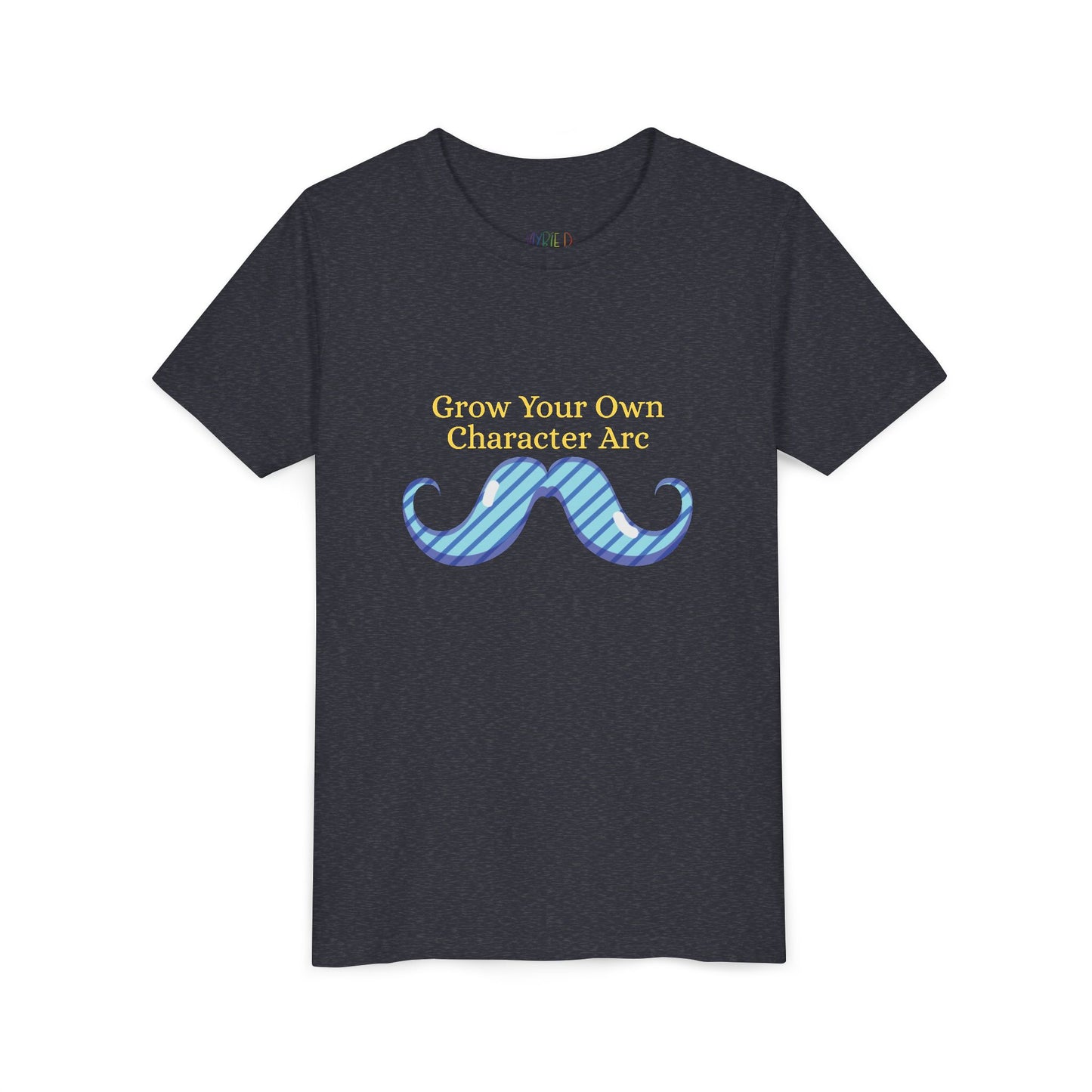 Youth Grow Your Own Character Arc Tee – Funny Gift for Young Bookworms & Budding Writers, A little wisdom... with a twisty mustache!
