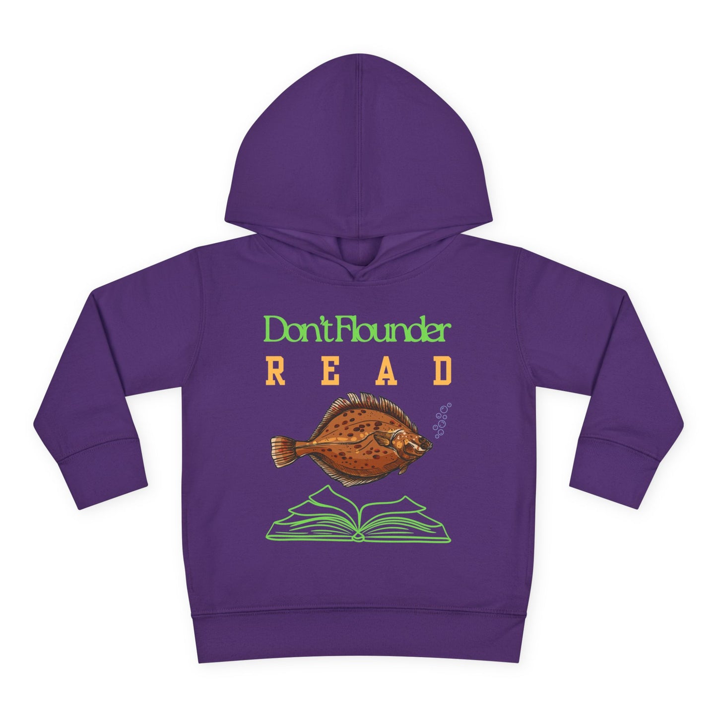 Toddler Don’t Flounder Read Hoodie – Funny Fish Book Design
