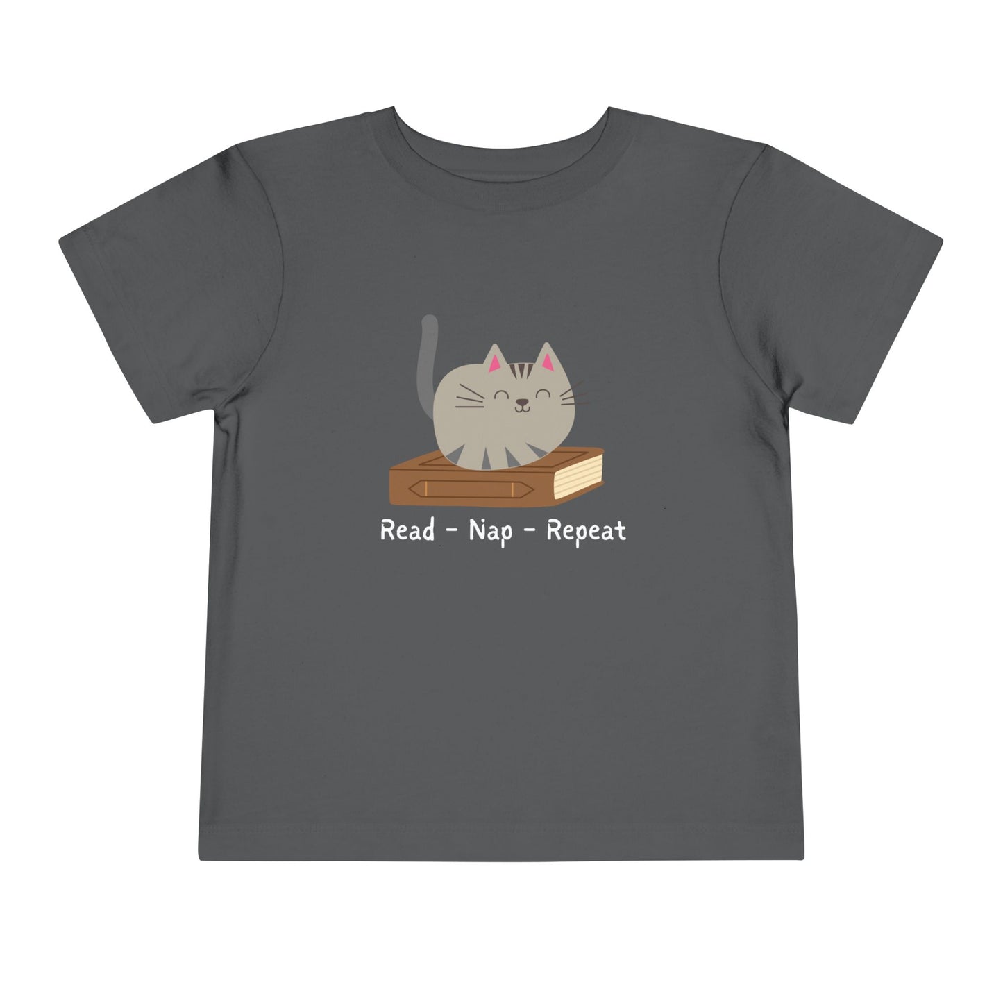 Toddler Read Nap Repeat Tee β Cozy Cat Shirt for Book-Loving Kids