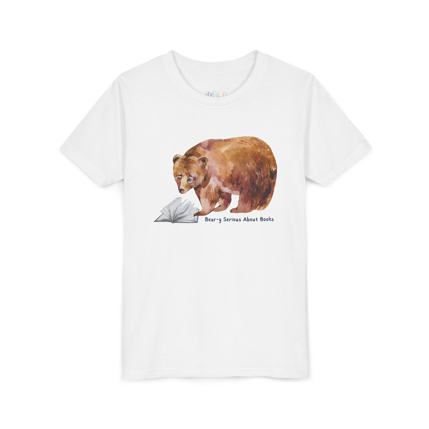 Youth Bear-y Serious About Books Tee – Funny Bear Shirt for Book-Loving Kids