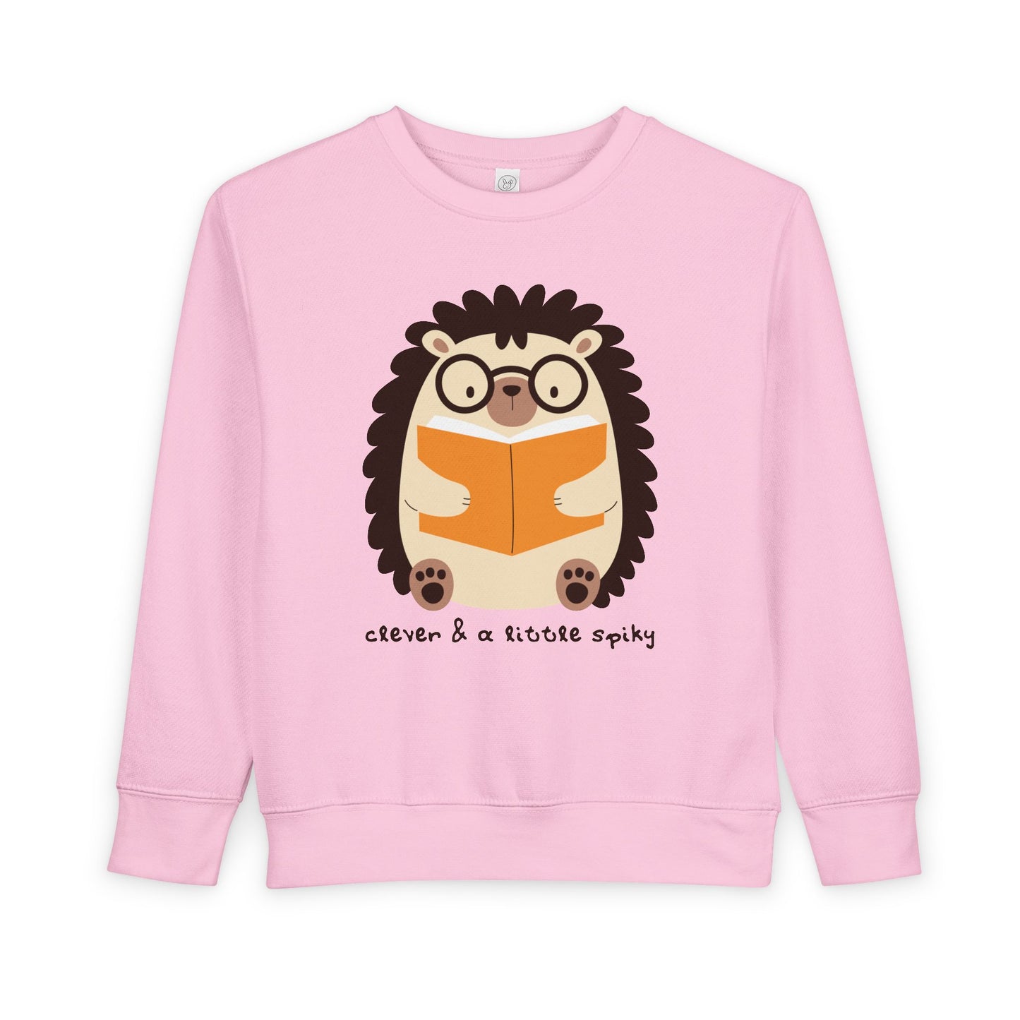 Toddler Clever & a Little Spiky Sweatshirt β Cute Hedgehog Reading Crewneck for Book-Loving Kids