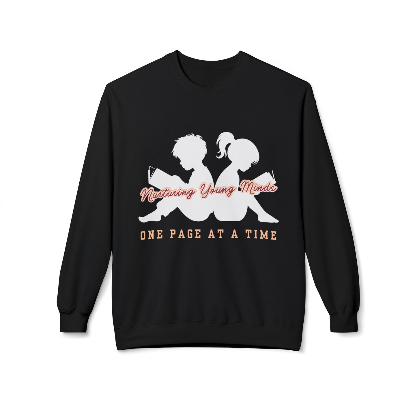 Teen/Adult Unisex Nurturing Young Minds Sweatshirt – One Page at a Time Teacher Crewneck