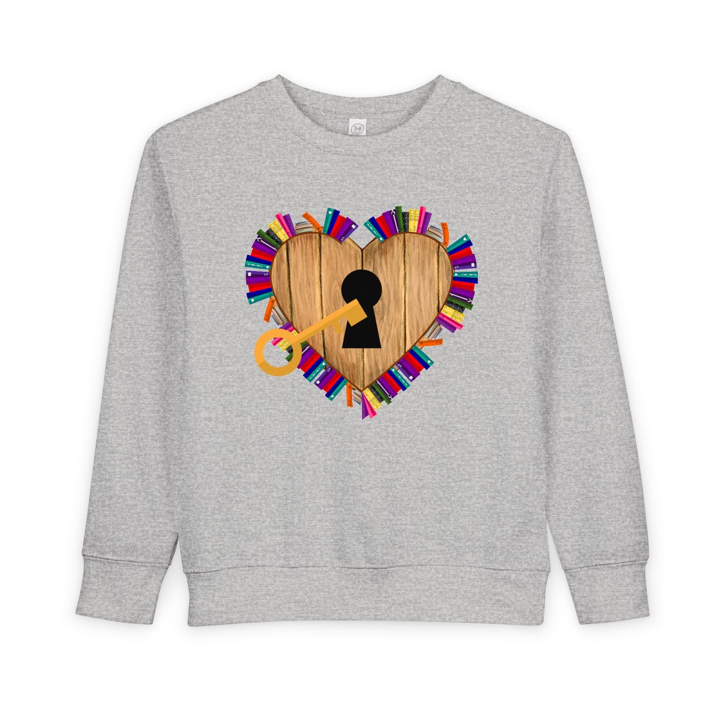Toddler Book Heart Sweatshirt β Reading is the Key to the Heart Crewneck