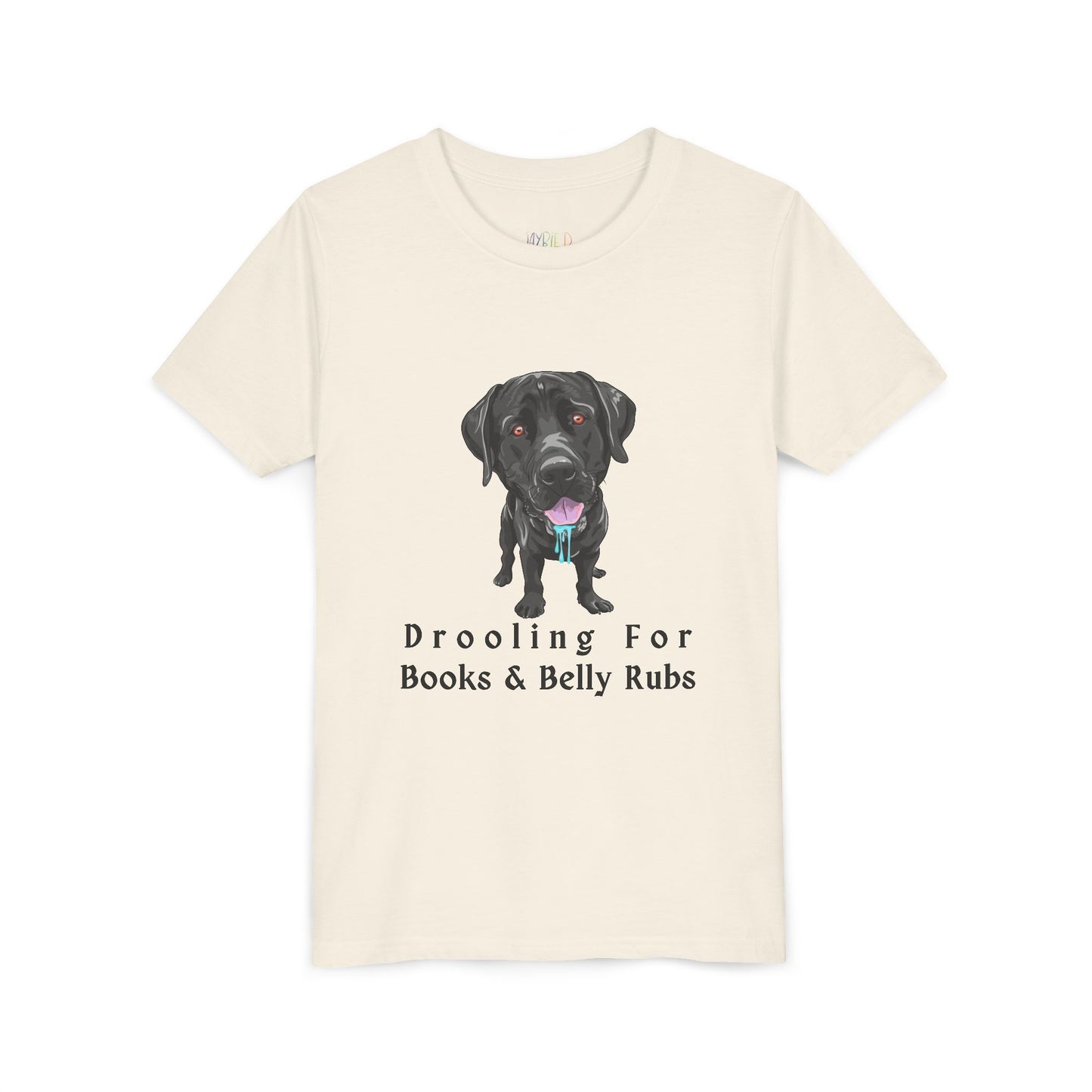 Youth Drooling for Books & Belly Rubs T-Shirt – Perfect for Dog-Loving Readers
