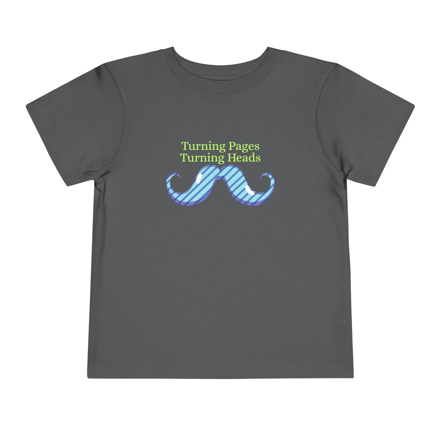 Toddler Turning Pages Tee β Funny Mustache Shirt for Bookish Kids