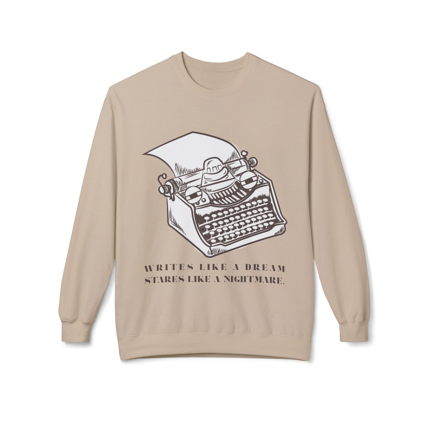 Teen/Adult Unisex Writes Like a Dream Sweatshirt β Funny Typewriter Design for Writers and Editors