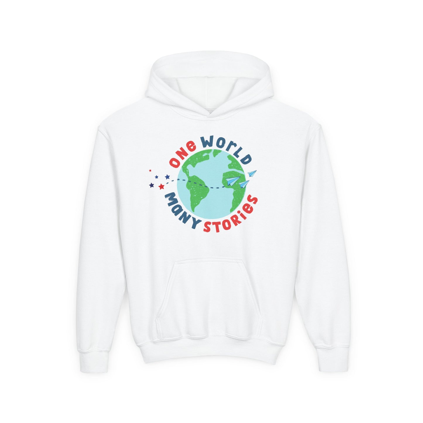 Youth One World, Many Stories Hoodie – Celebrate Reading Around the Globe
