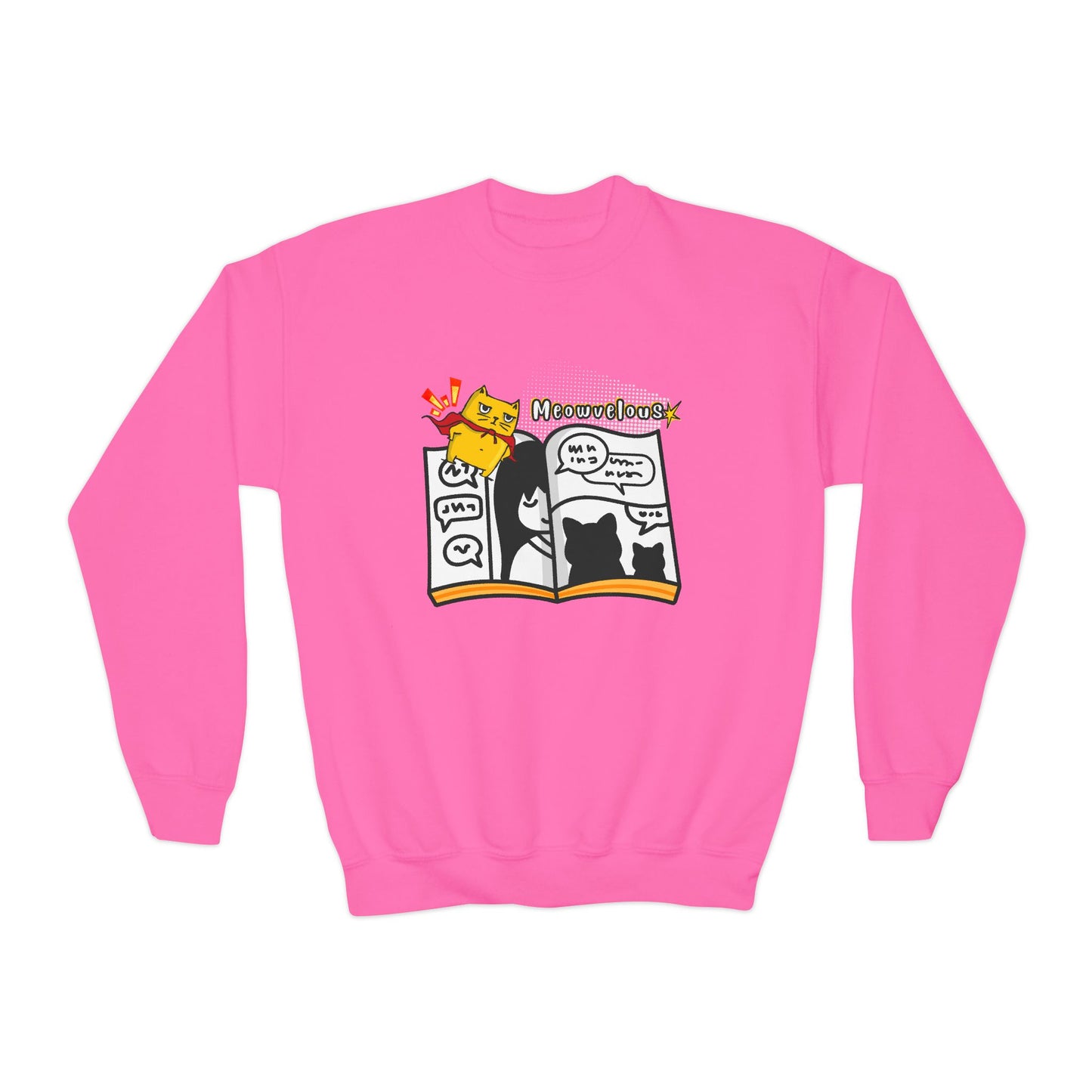 Youth Meowvelous Sweatshirt β Super Cat, Super Stories!