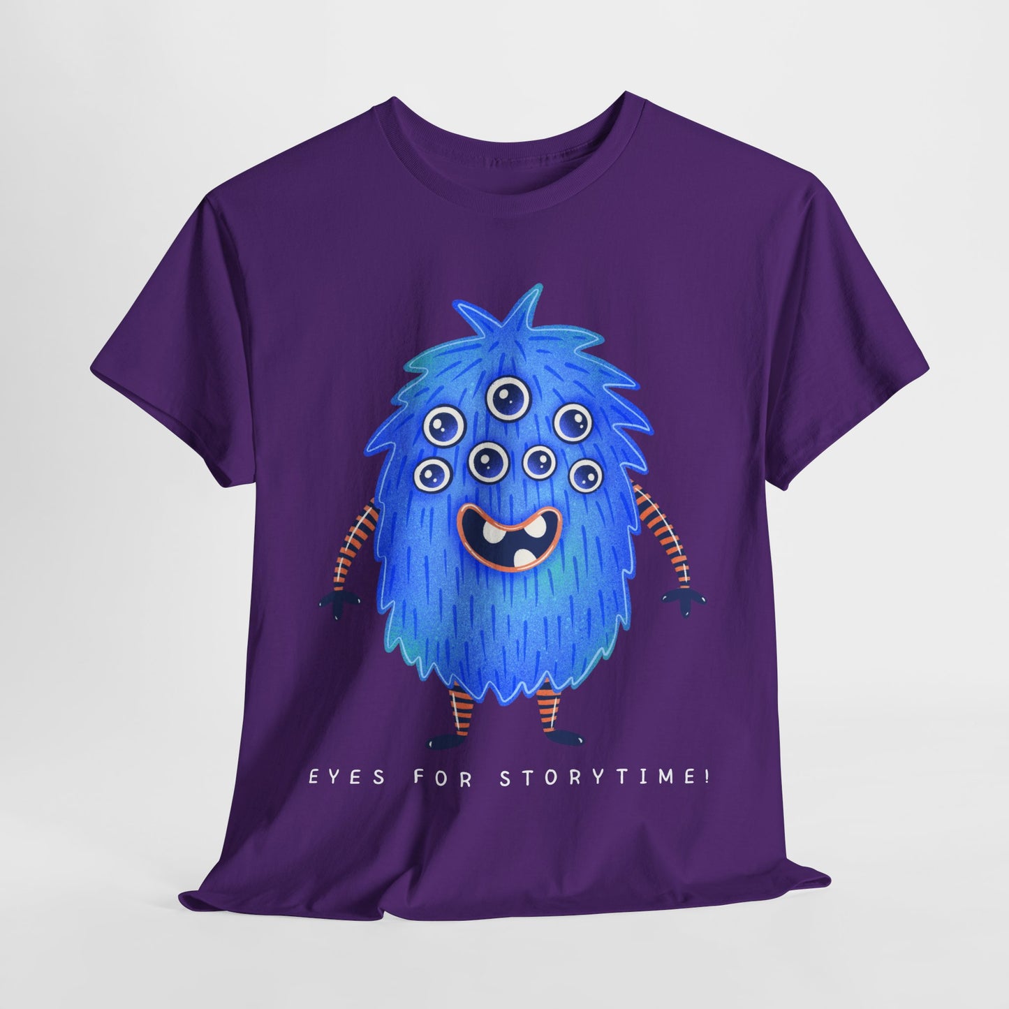 Teen/Adult Unisex “Eyes for Storytime!” Tee – Funny Multi-Eyed Monster Shirt for Readers, Teachers & Lit Lovers