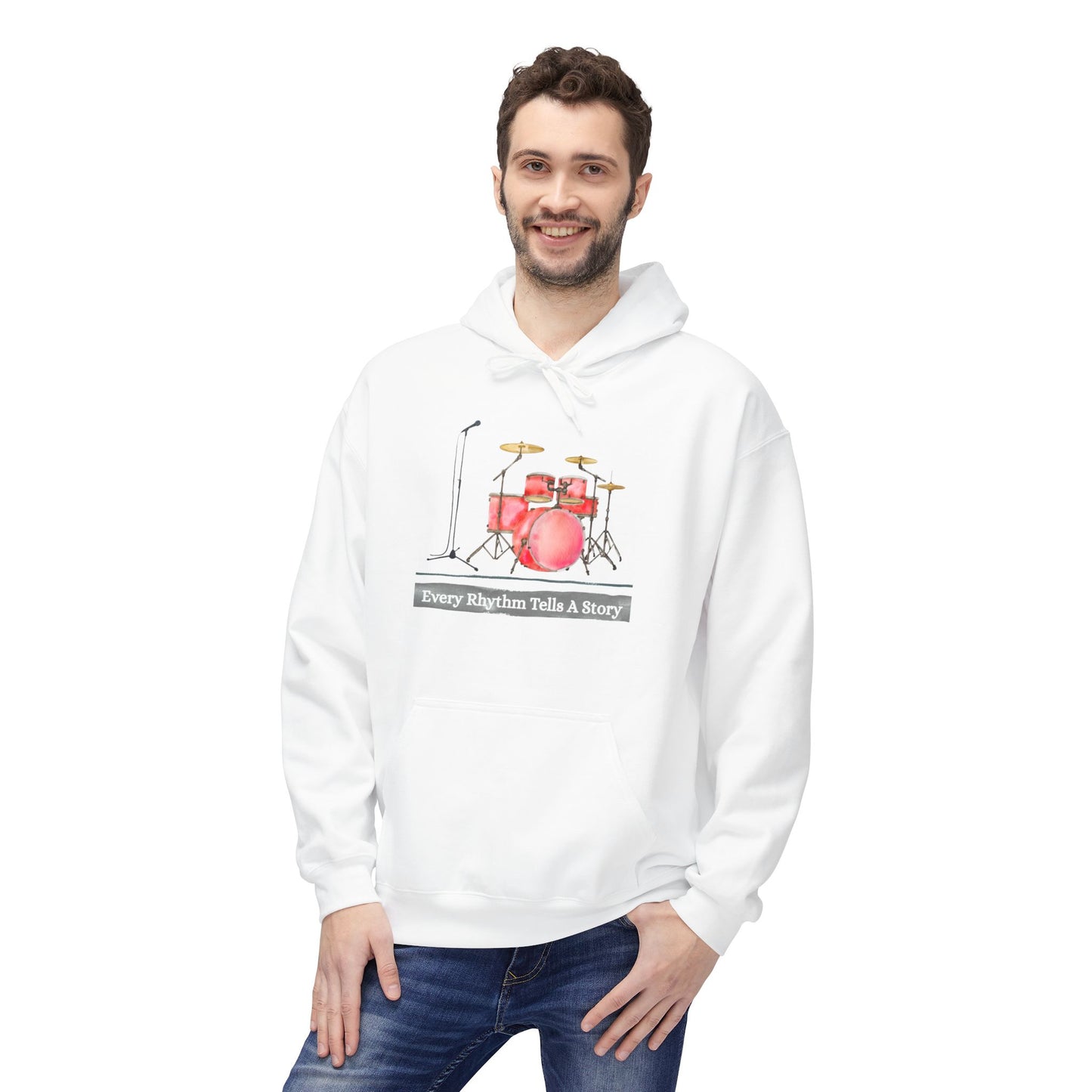 Teen/Adult Unisex Every Rhythm Tells a Story Hoodie, Music and Reading Design