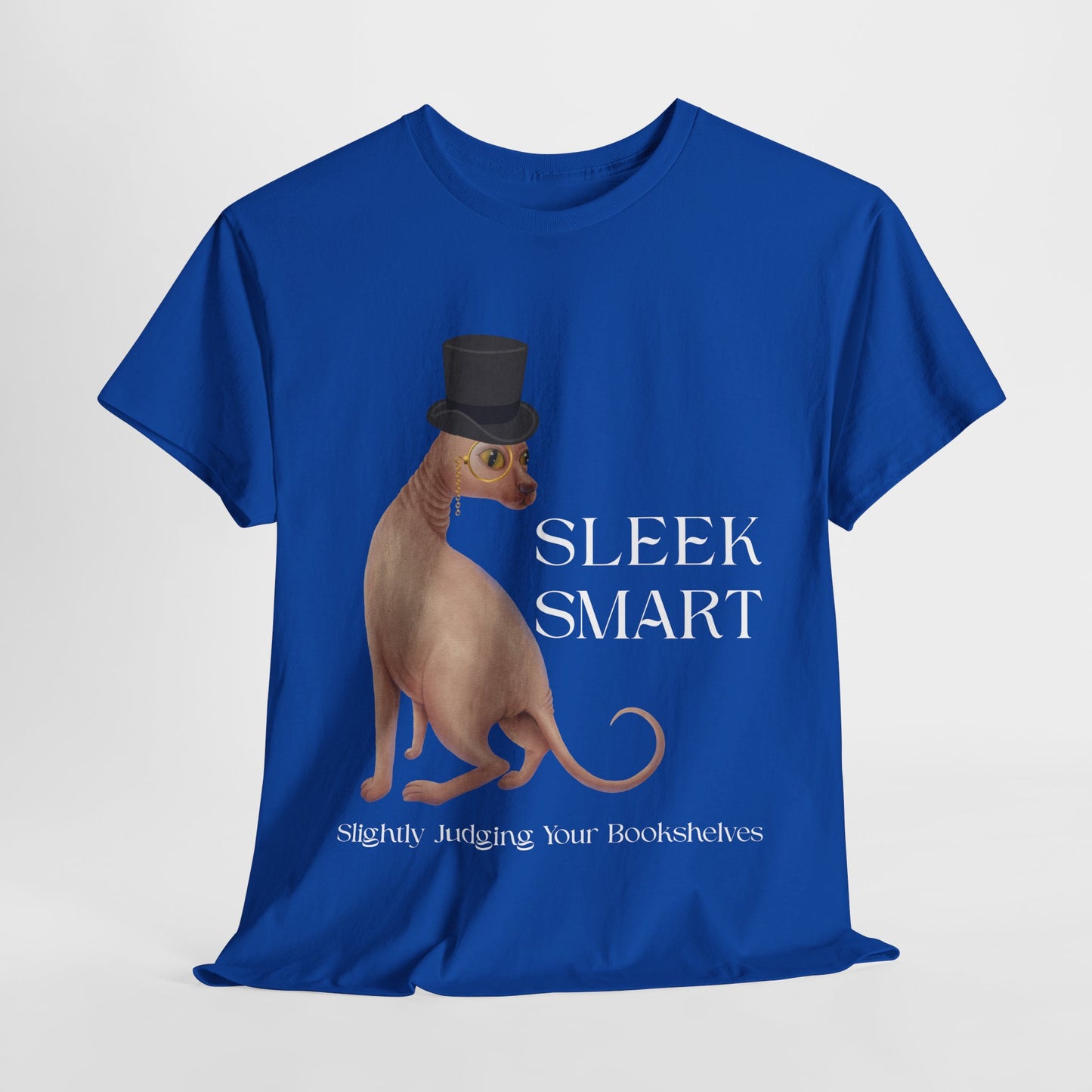 Teen/Adult Unisex Sleek Smart Tee β For Bookish Minds with Feline Taste