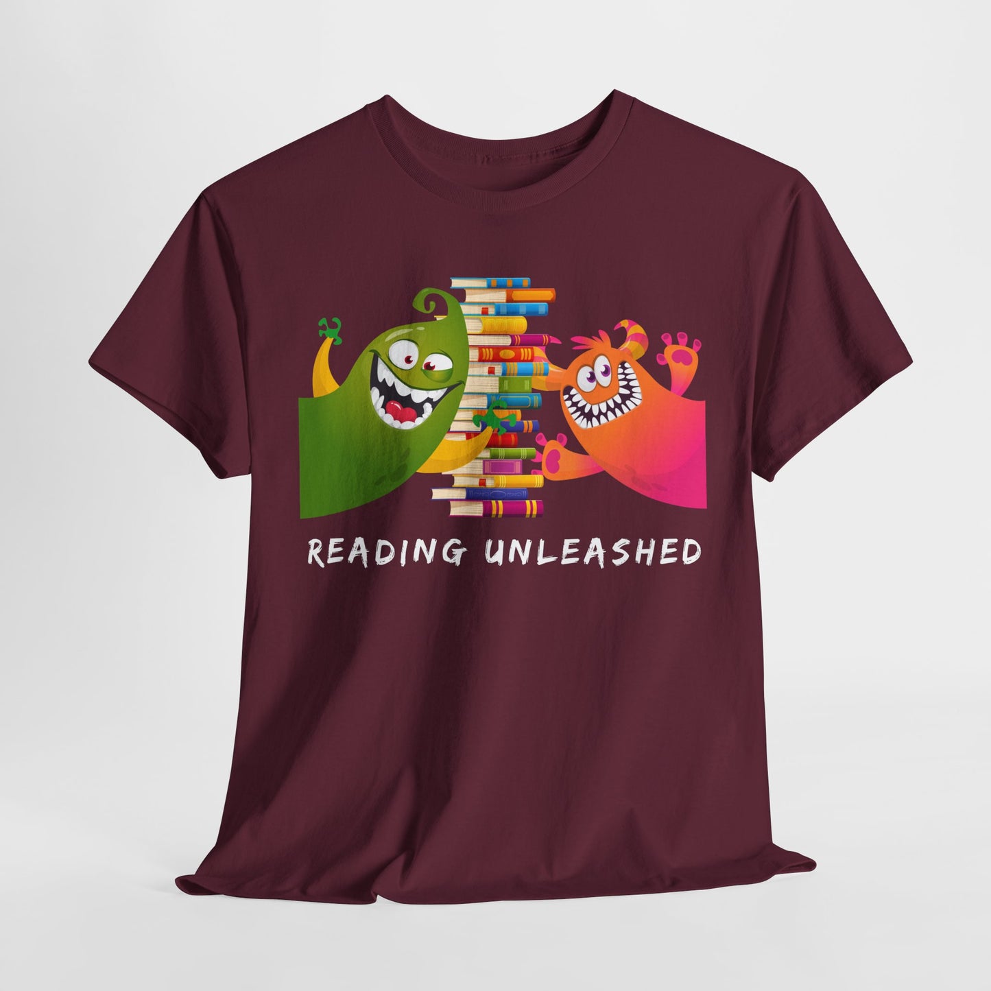 Teen/Adult Unisex “Reading Unleashed” Tee – Bold Book Lover Shirt for Wild Readers & Literacy Advocates