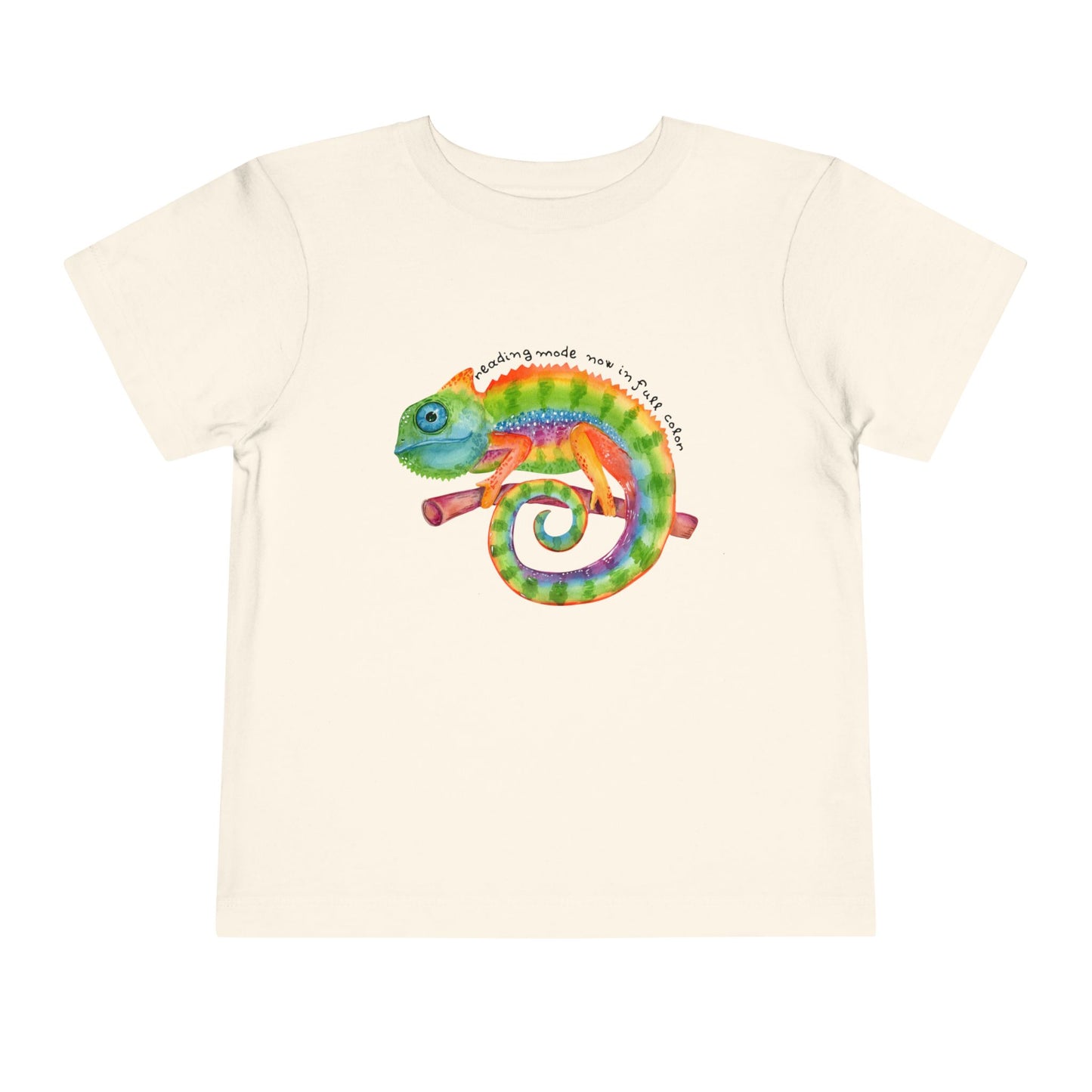 Toddler Reading Mode Chameleon Tee – Vibrant Book Lover Shirt for Kids