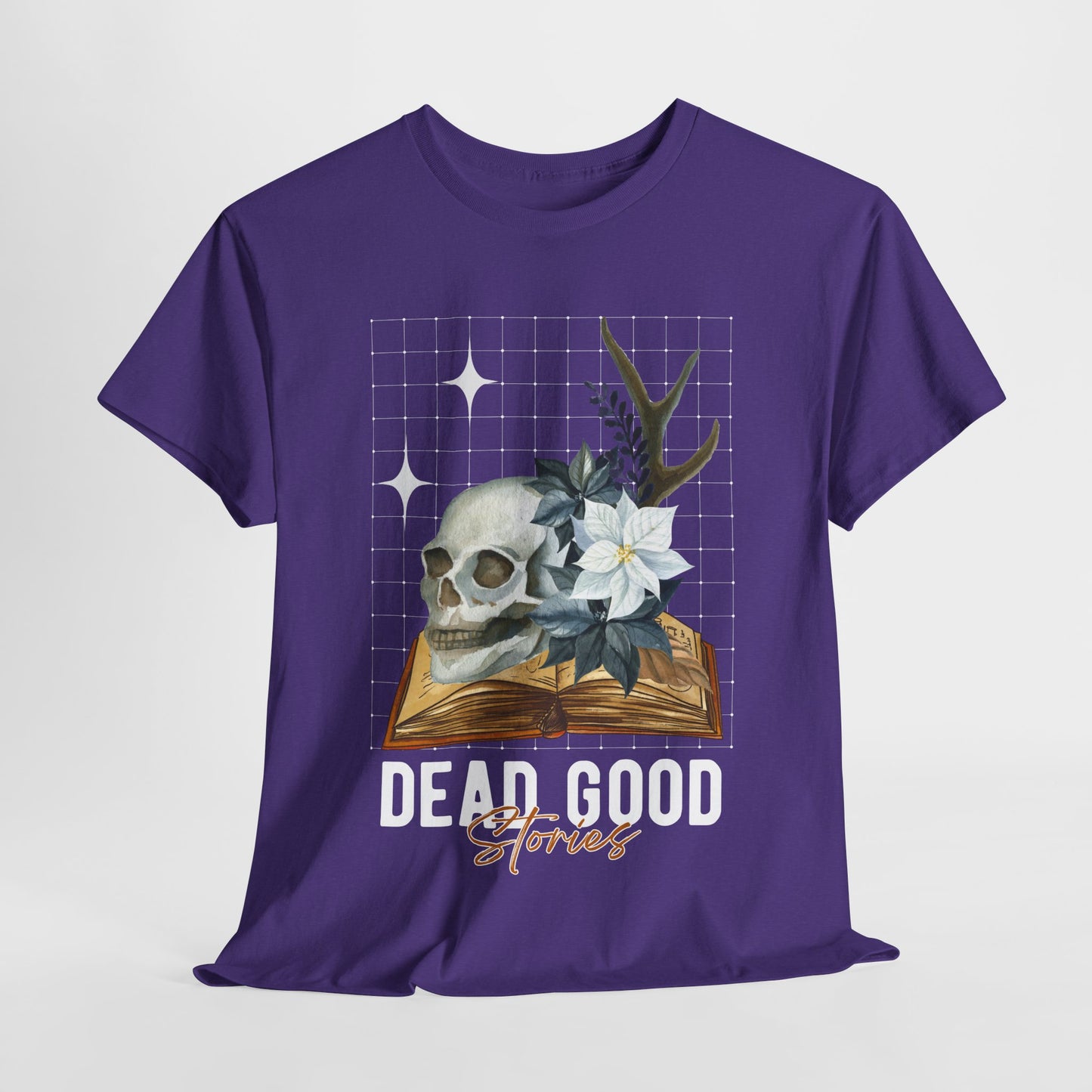 Teen/Adult Unisex Dead Good Stories T-Shirt β Skull & Book Horror Graphic Tee