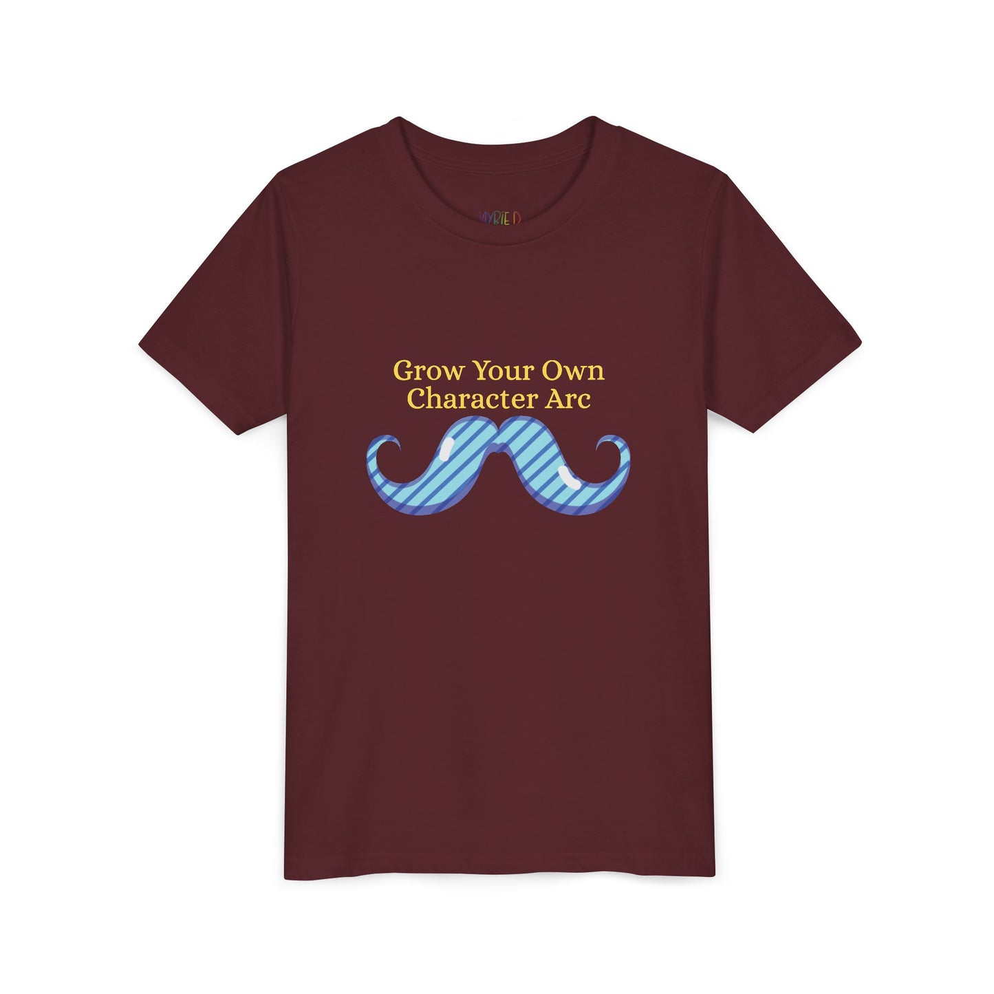Youth Grow Your Own Character Arc Tee – Funny Gift for Young Bookworms & Budding Writers, A little wisdom... with a twisty mustache!