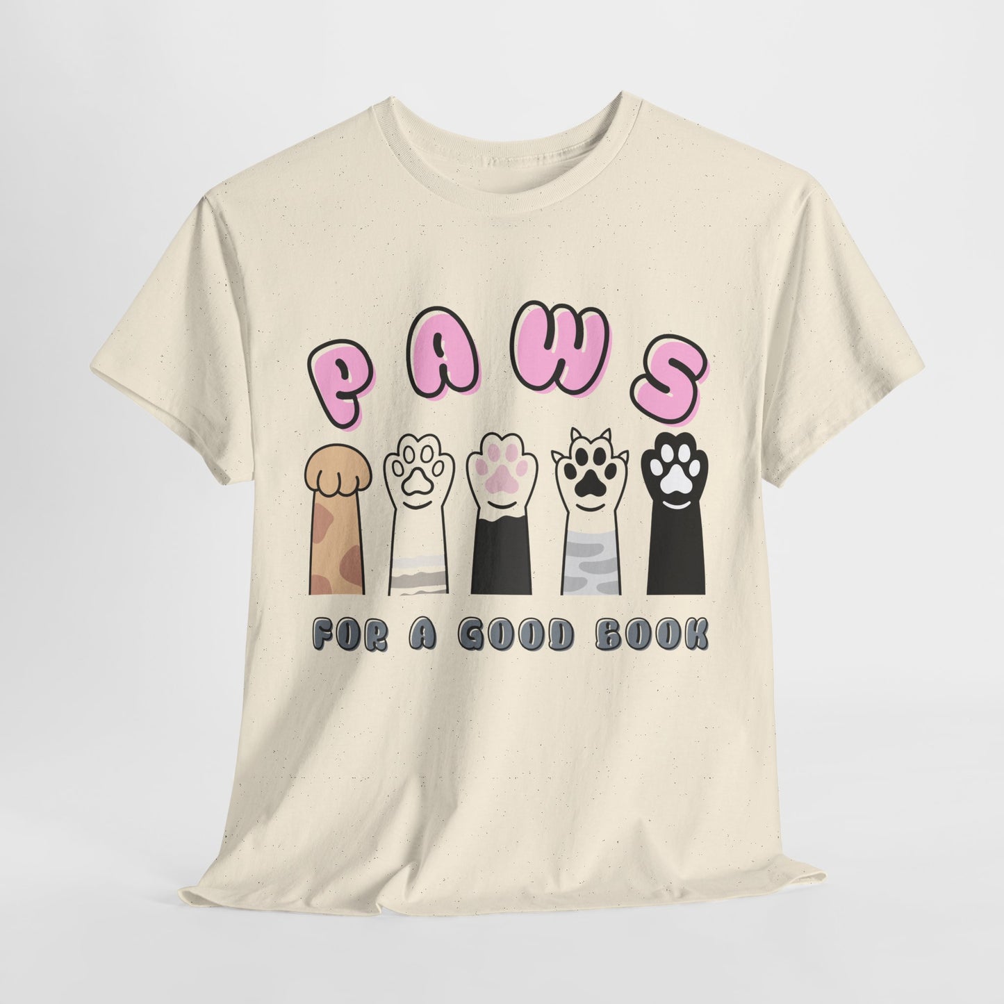 Teen/Adult Unisex “Paws for a Good Book” Cat Lovers Tee