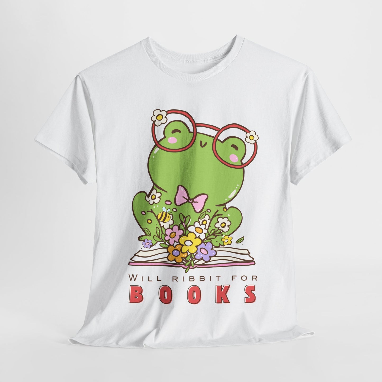 Teen/Adult Unisex “Will Ribbit for Books” Frog Tee