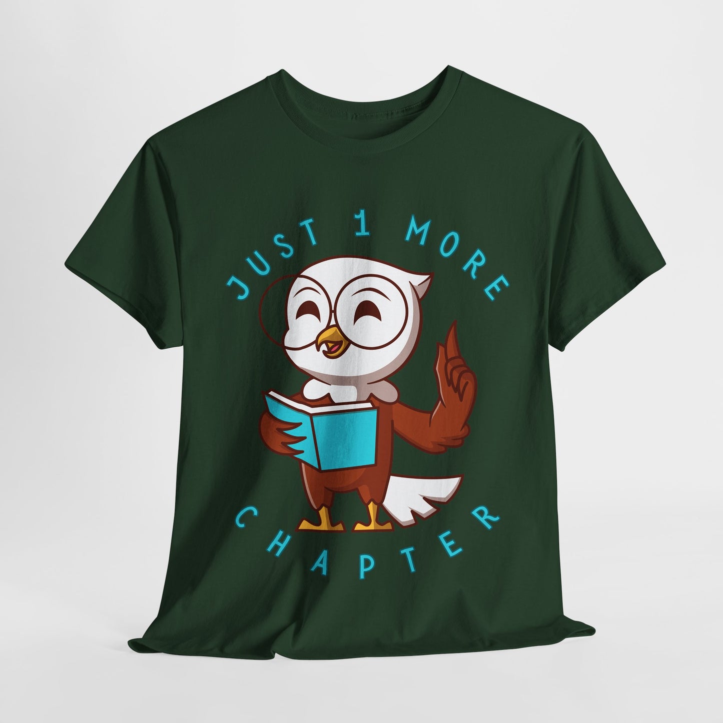Teen/Adult Unisex Just One More Chapter Tee β Wise Reader Owl Edition