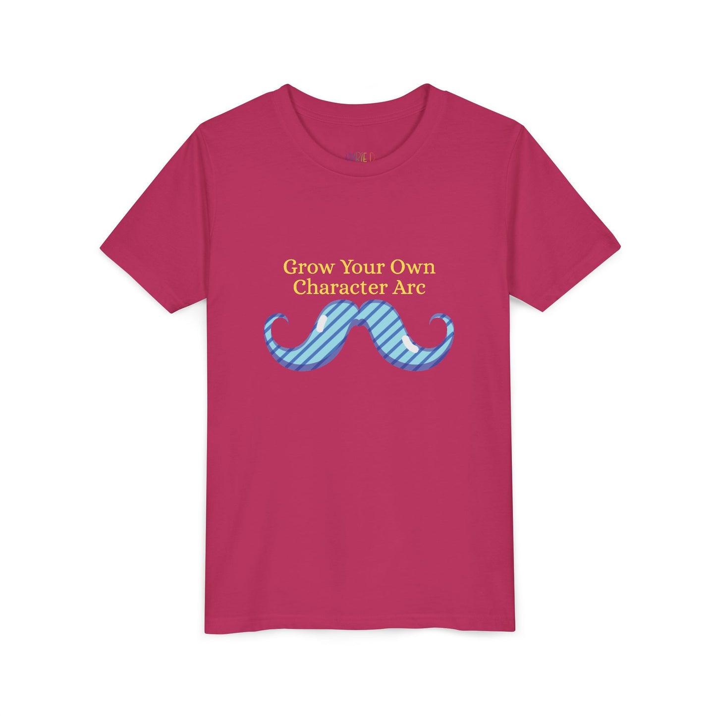 Youth Grow Your Own Character Arc Tee – Funny Gift for Young Bookworms & Budding Writers, A little wisdom... with a twisty mustache!