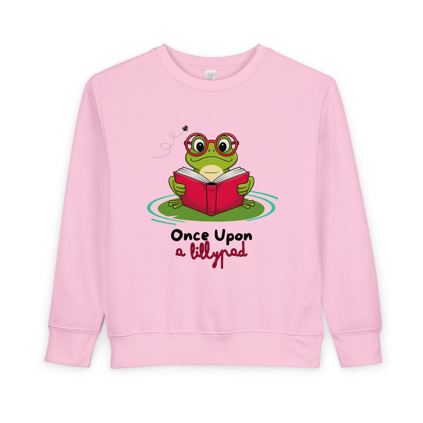 Toddler Once Upon a Lilypad Sweatshirt β Reading Frog Crewneck for Storytime Lovers