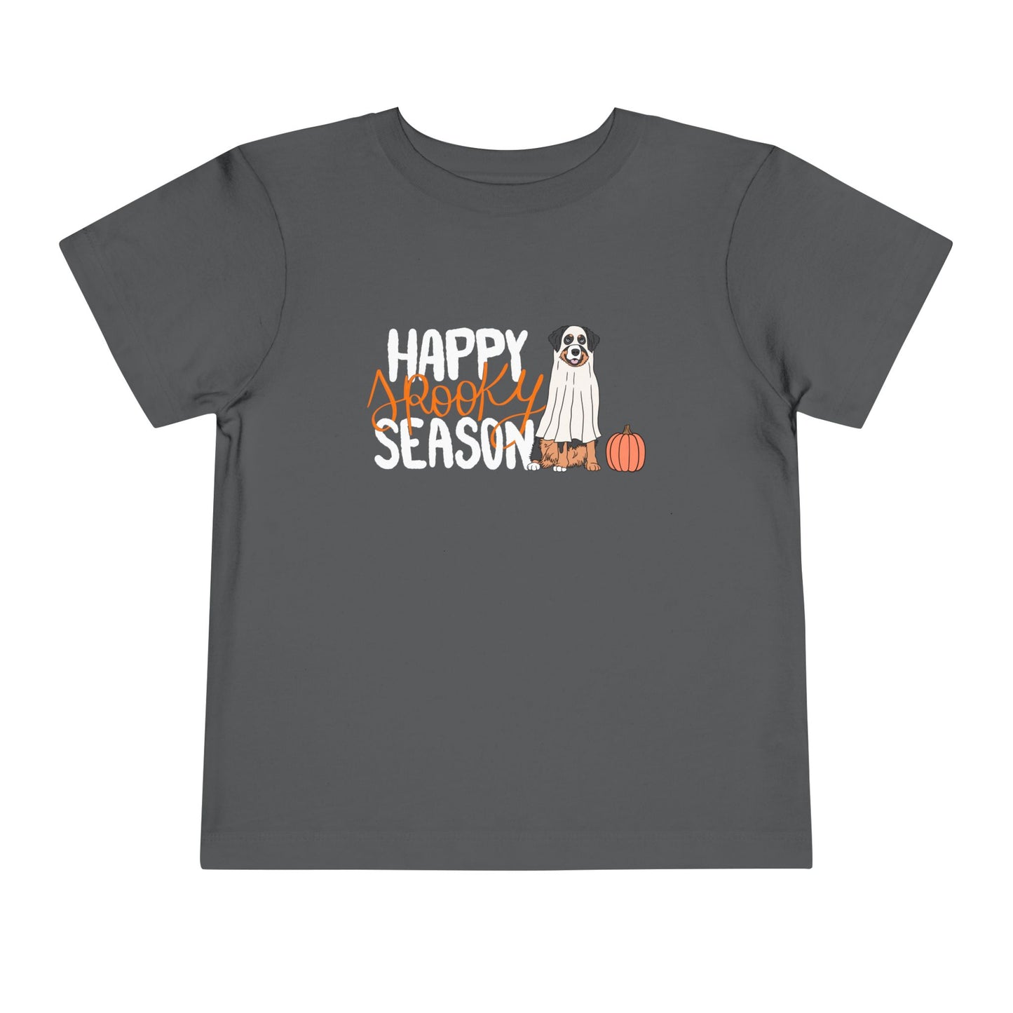 Toddler "Happy Spooky Season" Tee β Cute Halloween Dog & Pumpkin Shirt