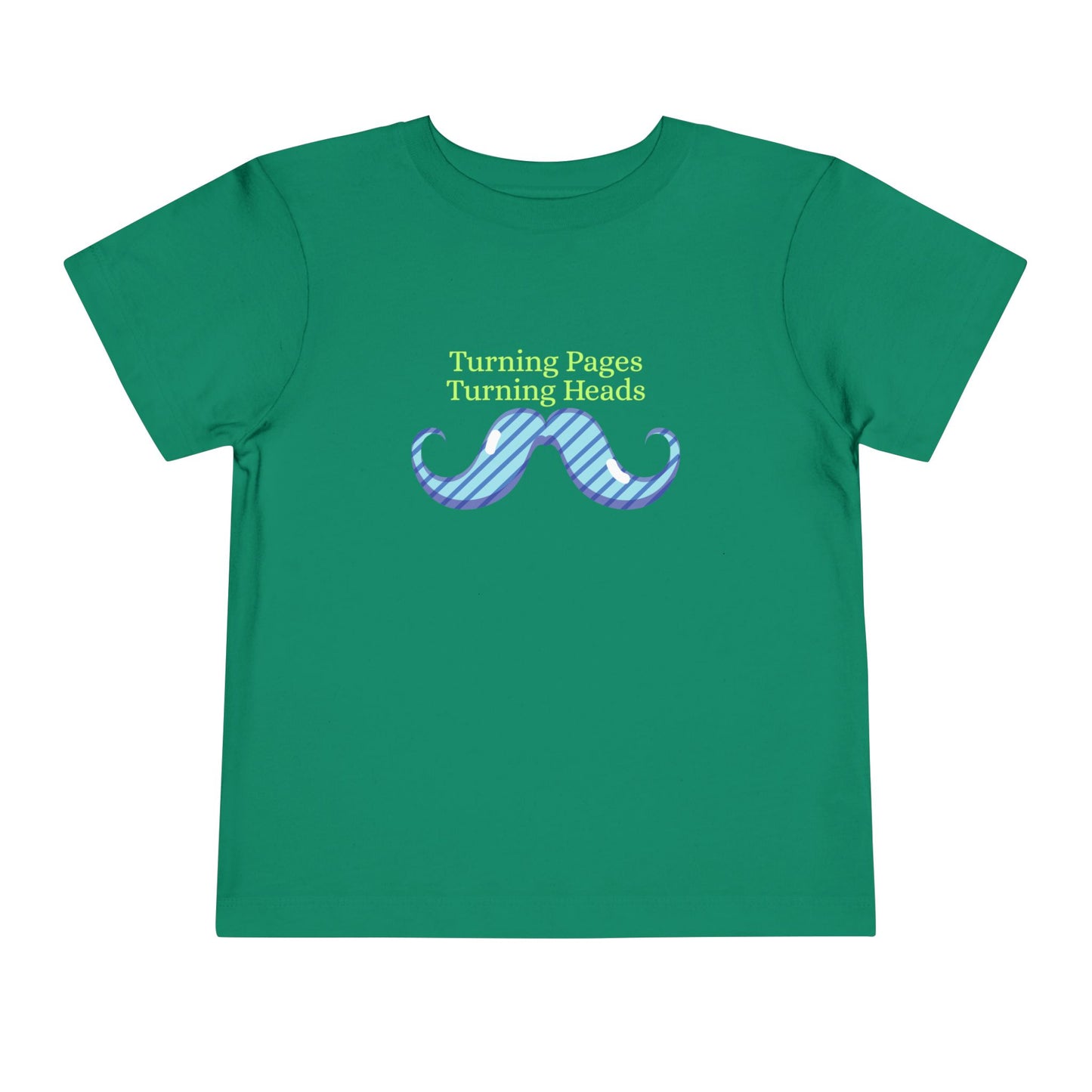 Toddler Turning Pages Tee β Funny Mustache Shirt for Bookish Kids