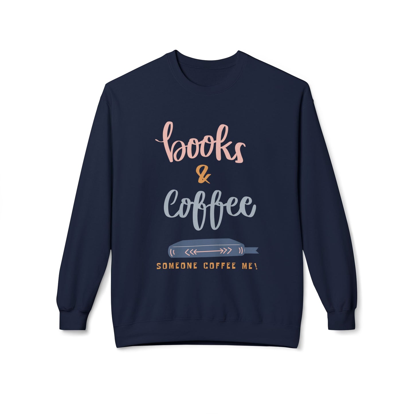 Teen/Adult Unisex Books & Coffee Sweatshirt – Funny Reader Gift for Caffeine-Loving Bookworms